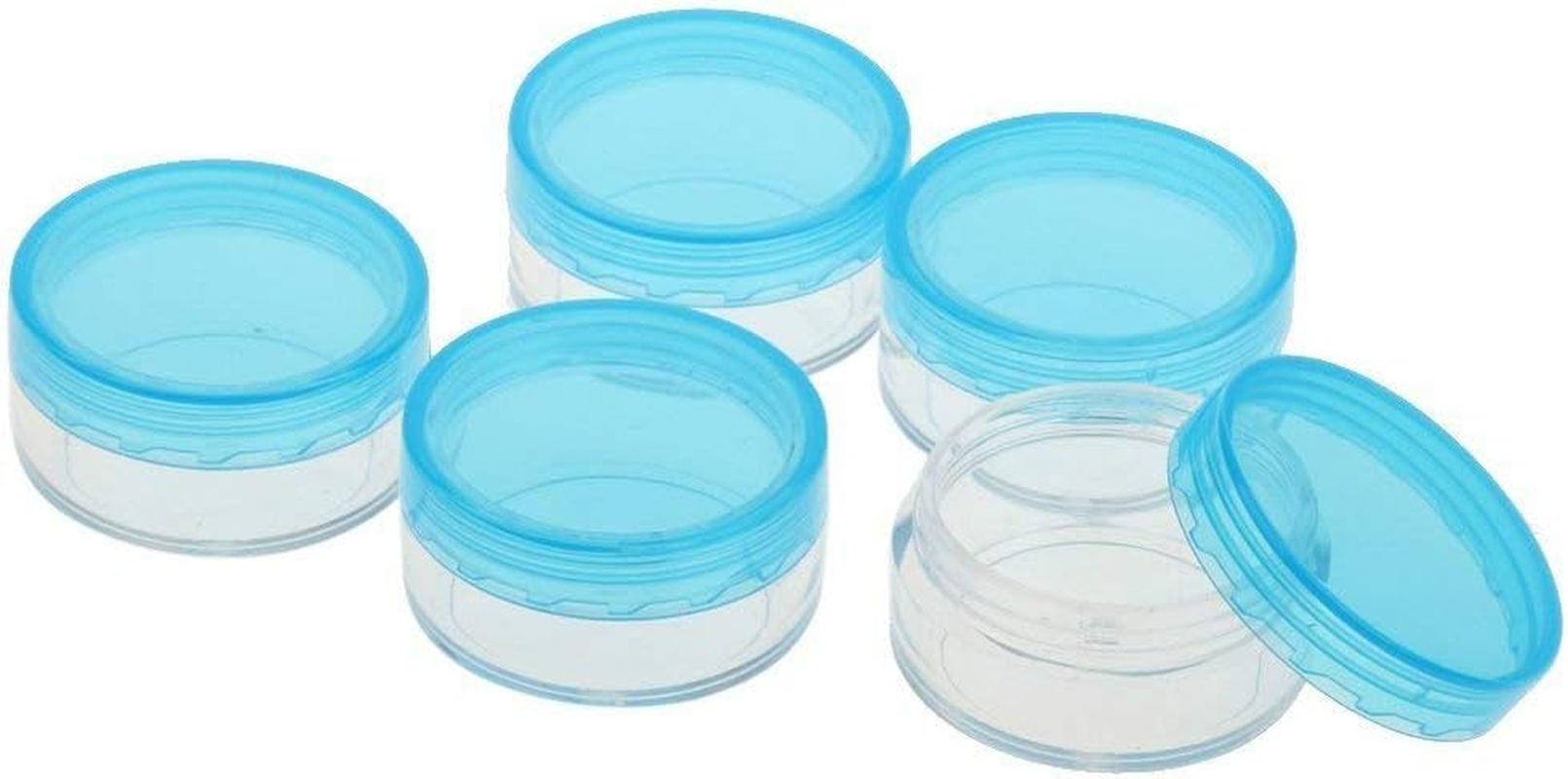 5Pcs 10G Cosmetic Empty Jars Pots Eye Shadow Face Cream Powder Container - Blue image number 1
