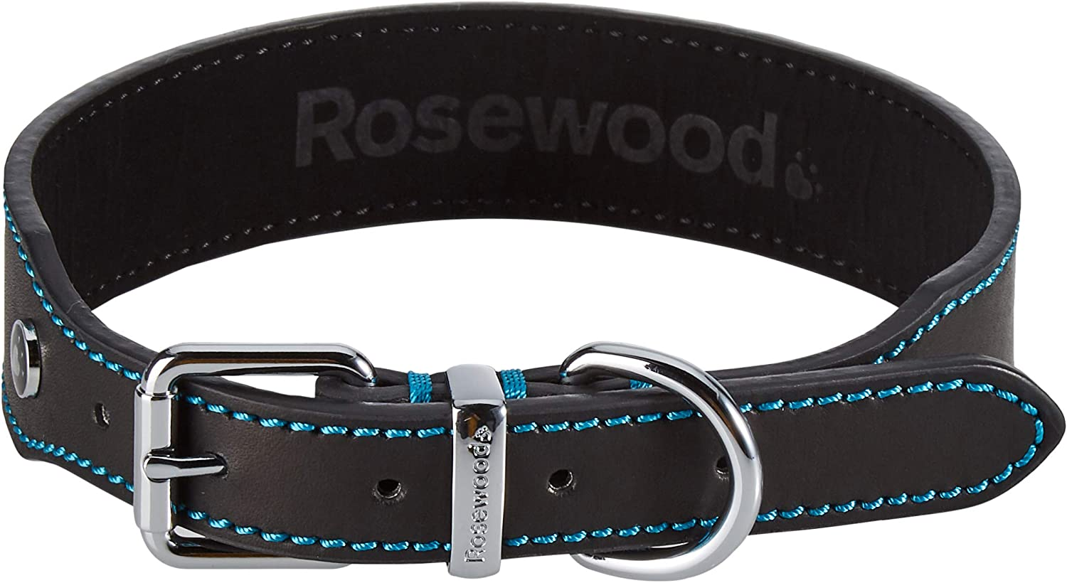 Rosewood Luxury Leather Dog Collar, Black, Large image number 3