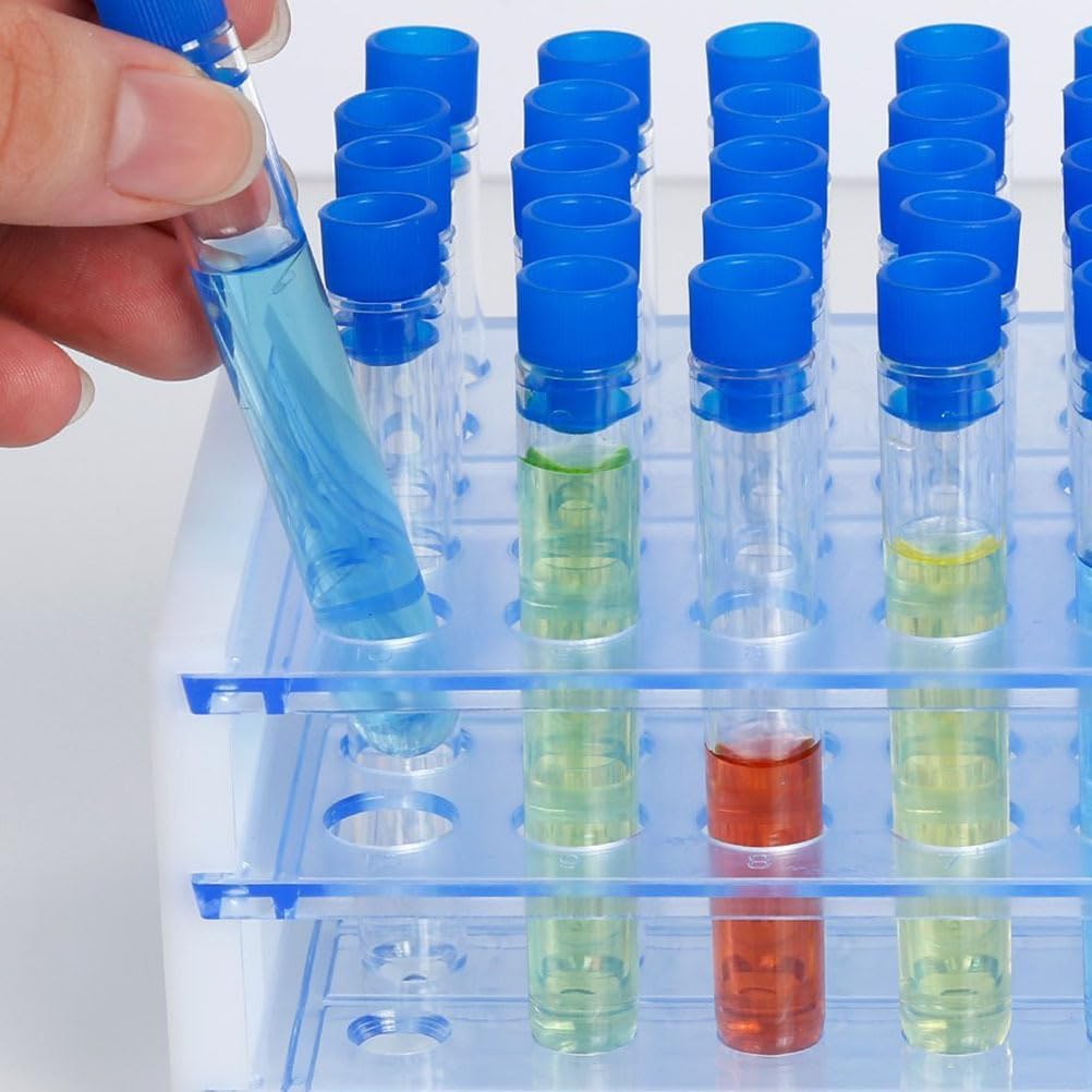 POPETPOP 50Pcs Clear Test Tubes with Cap 16X100Mm Plastic Test Tubes for Science Laboratory Experiments Candy Salt Storage Containers image number 5