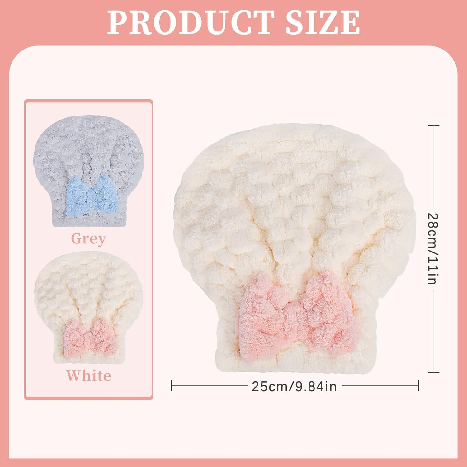 Soft Absorbent Quick Drying Microfiber Hair Towel Wrap, 2Pcs Fast Drying Hair Turban Wrap Towels Shower Cap, Quick Dry Hair Towel Wrap Cap, Fast Coral Velvet Hair Drying Towel image number 1