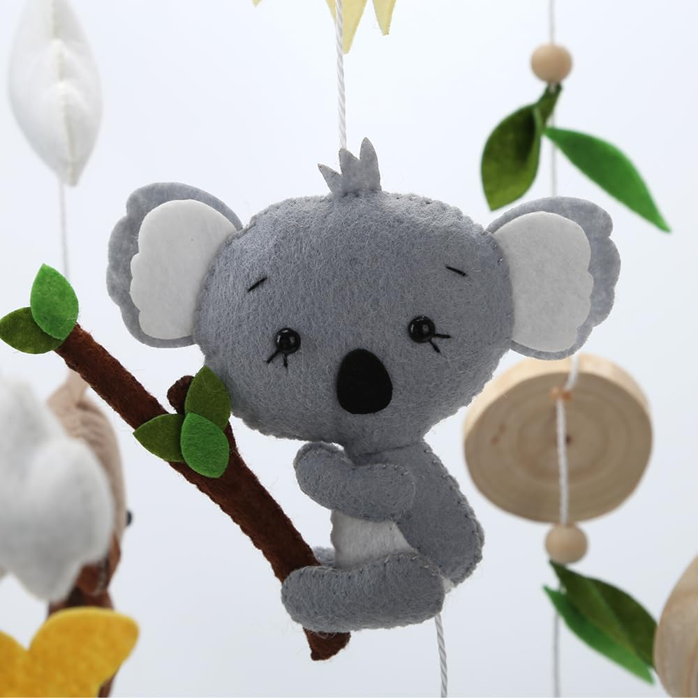 Baby Mobile Australian Animals Kangaroo Platypus Cockatoo Koala Nursery Decor Baby Shower Gift Australian Neutral Crib Mobile image number 2