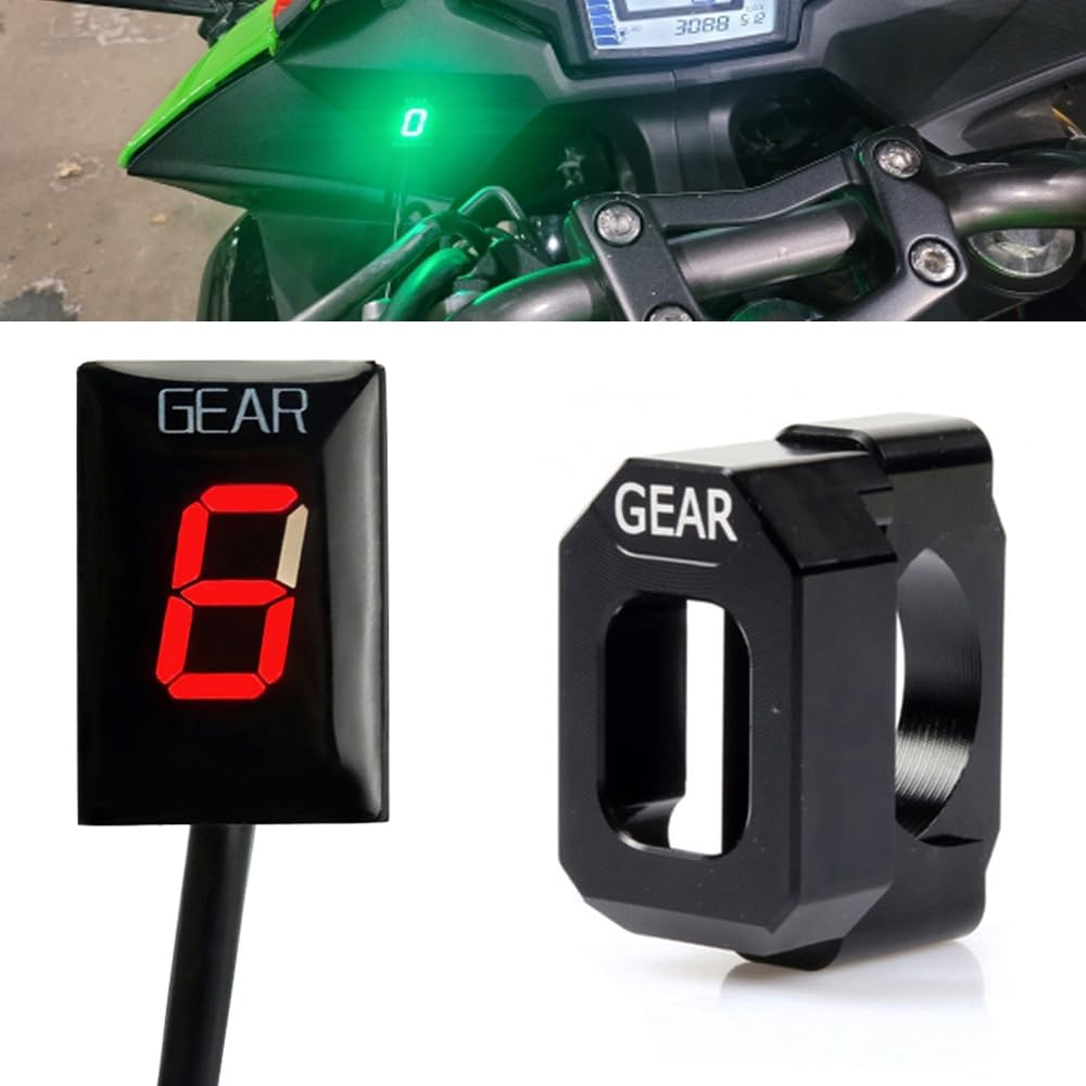 1-6 Speed ​​LED Digital Gear Indicator Waterproof Compatible with Kawasaki ER6N Z1000 SX Ninja 400 650 Z800 Z750 Versys 650 Z650 W800 Ninja 300 Vulcan - Orange image number 4