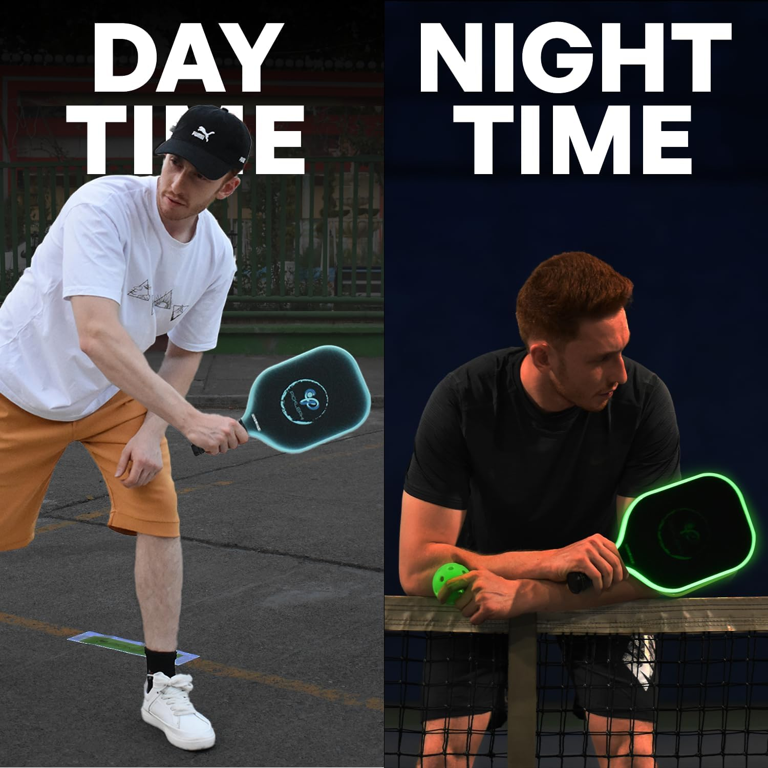 Picklephi Pickleball Paddles Set of 2 | Glow in the Dark Pickleball Paddle and Balls | Pickle Ball Rackets 2 Pack | USAPA Fiberglass Pickleball Sets | Cute Pickleball Paddles Gifts for Women Men image number 3