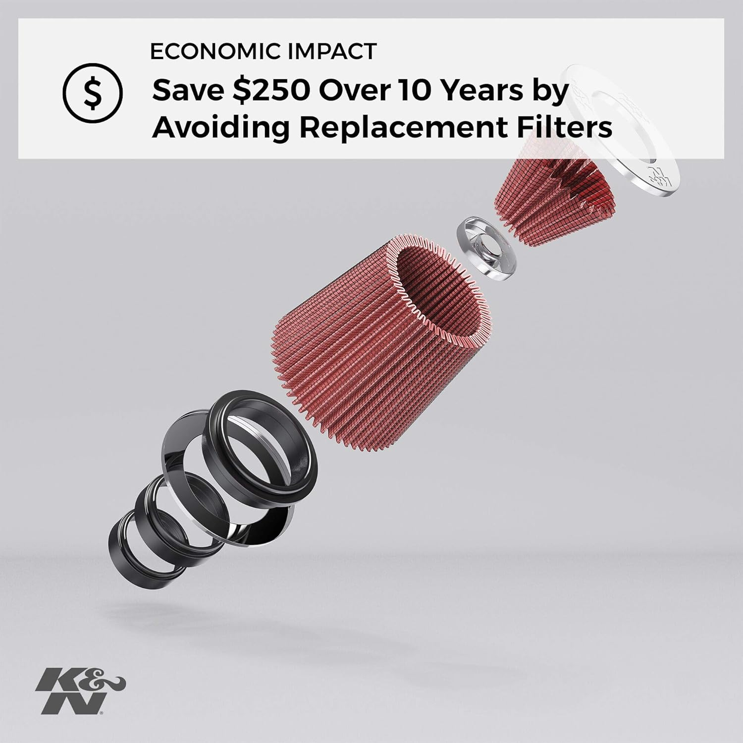 K&N SN-2570 Universal Clamp-On Air Filter image number 6