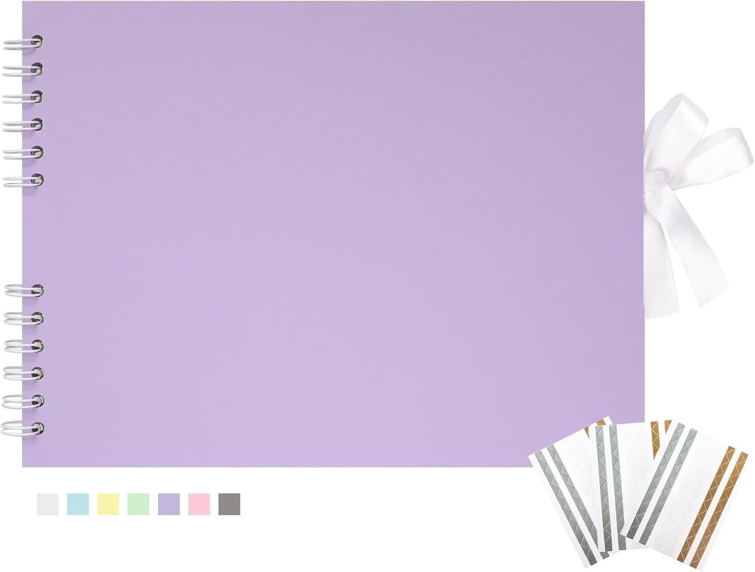 Scrapbook Photo Album 40 White Pages Scrap Book Memory Book 8.5 X 11.5 Inch Guest Book Scrapbook Album Accessories with Corner Stickers for Baby Shower, Wedding, Travelling White image number 3