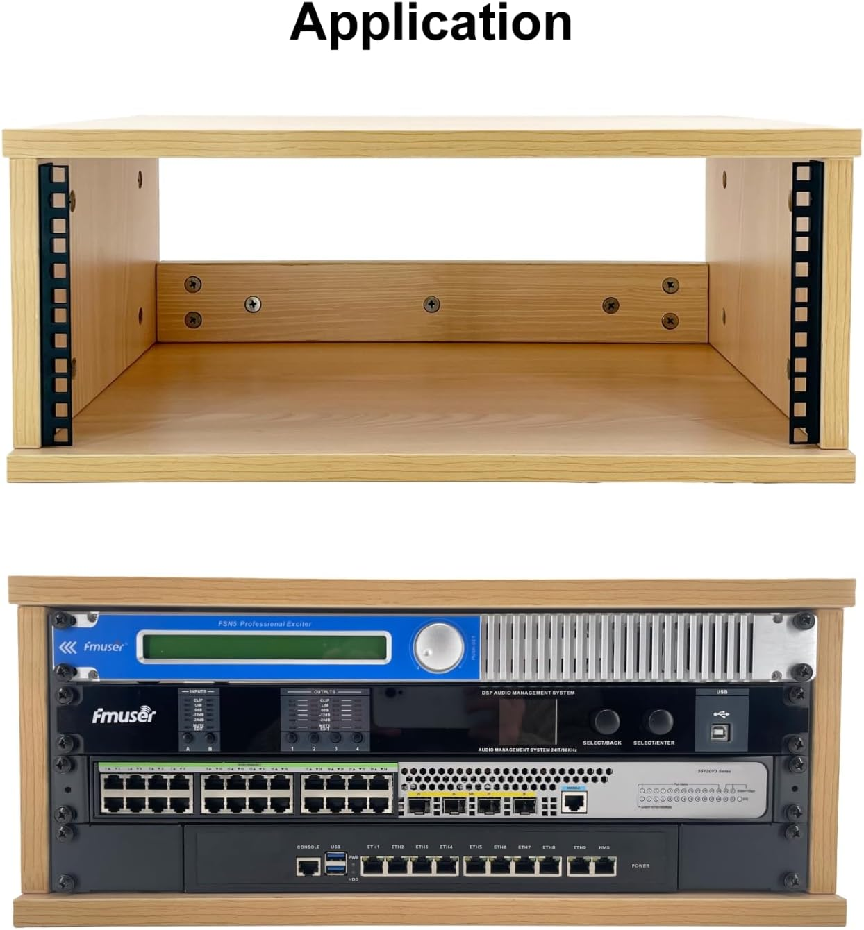 FMUSER 4U Rack Rails with M6 Rack Mount Screws and Cage Nuts Set for DIY Server and Studio Racks