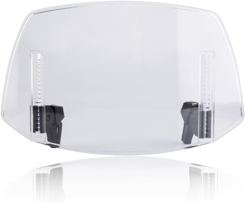 KICRY Motorcycle Windshield Extension Small Windshield Extender Adjustable Clip on Windscreen Spoiler Deflector Universal Fit (New-Clear, 11.88''X7.4'')