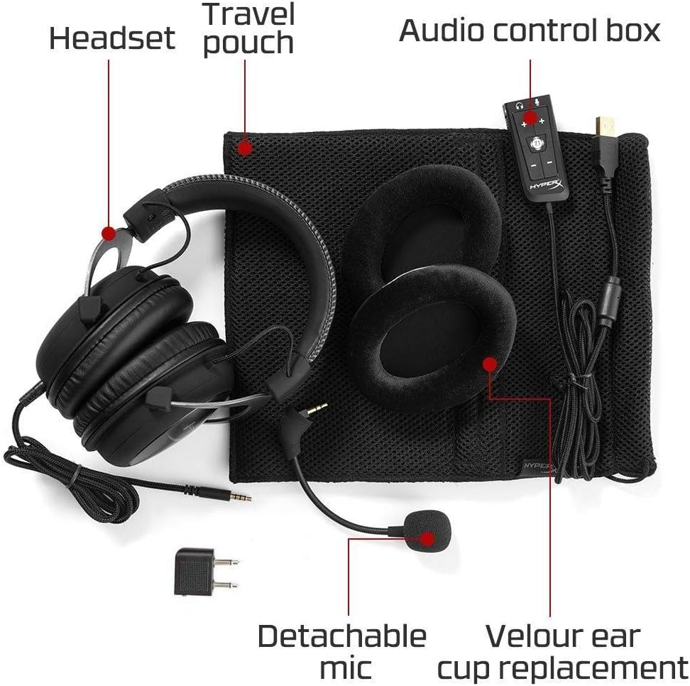 Hyperx Cloud II Gaming Headset | 7.1 Surround Sound | Aluminum Frame | Detachable Noise Cancelling Microphone | Hi-Fi with 53Mm Audio Drivers | Compatible with Pc/Ps4/Xbox/Mac/Mobile/Vr - RED image number 4