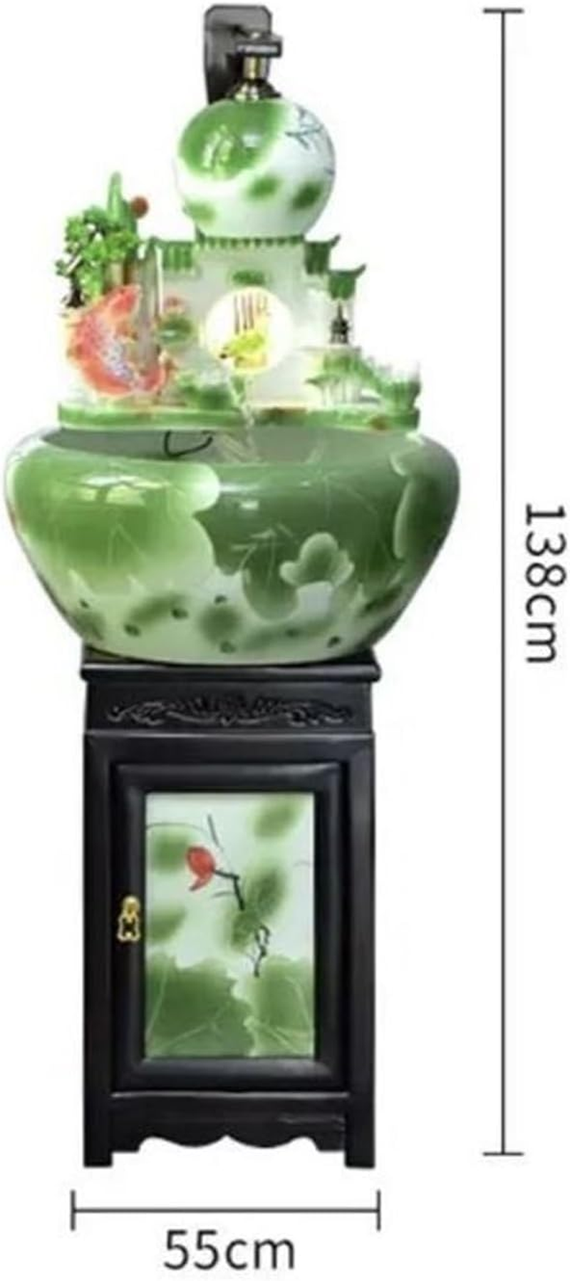 Outdoor Fountain Ceramic Circulating Water Fountain Fish Tank, Living Room Courtyard New Chinese Floor Decoration image number 2