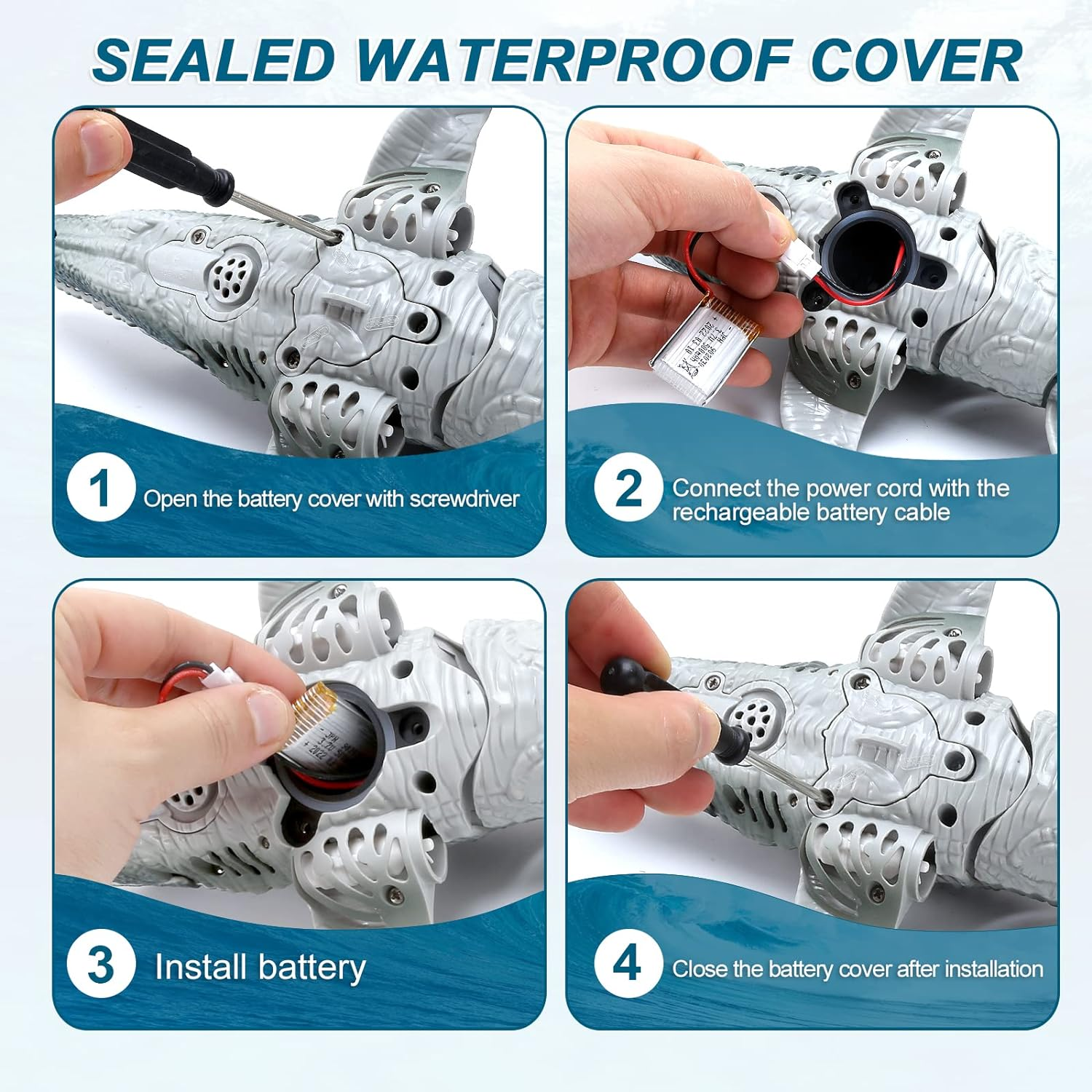 Remote Control Mosasaurus Dinosaur Toys for Kids, Upgrade Mosasaurus Water Toy, Pool Toys, RC Dino with Light and Spray Water for Swimming Bath Lake Ocean RC Boat Shark Toys