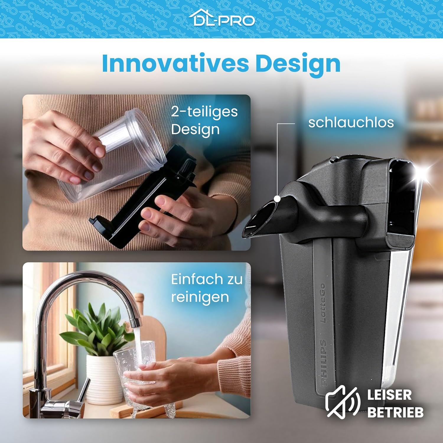 Dl-Pro Milk Container with Lid C Version Milk Carafe for Lattego Fully Automatic Coffee Machine 3200 4300 5000 5400 Series EP2030 to EP5934 for Philips CP1199 Replaces 421945100771 421944083391 image number 5