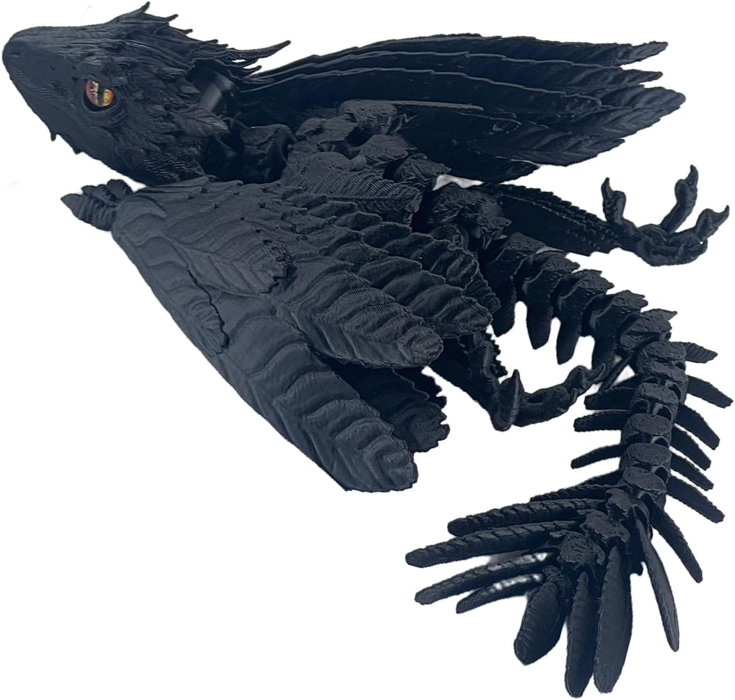 Feathered Wyvern Dragon,3D Printed Dragon, Articulated Dragon with Wings, 3D Printed Toys, Desktop Pet - Perfect for Fantasy Enthusiasts (Noctilucent Blue)