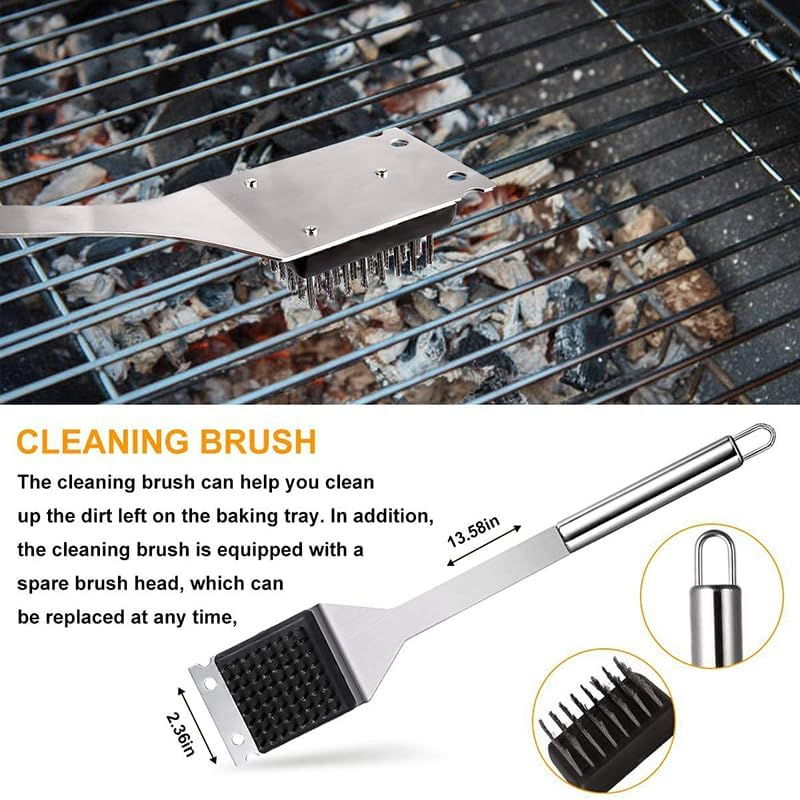 Deluxe Stainless Steel BBQ Grilling Tool Set with Apron - Complete Outdoor Barbecue Accessories Kit for Men and Women - Perfect for Picnics, Parties, and Home Grilling image number 5