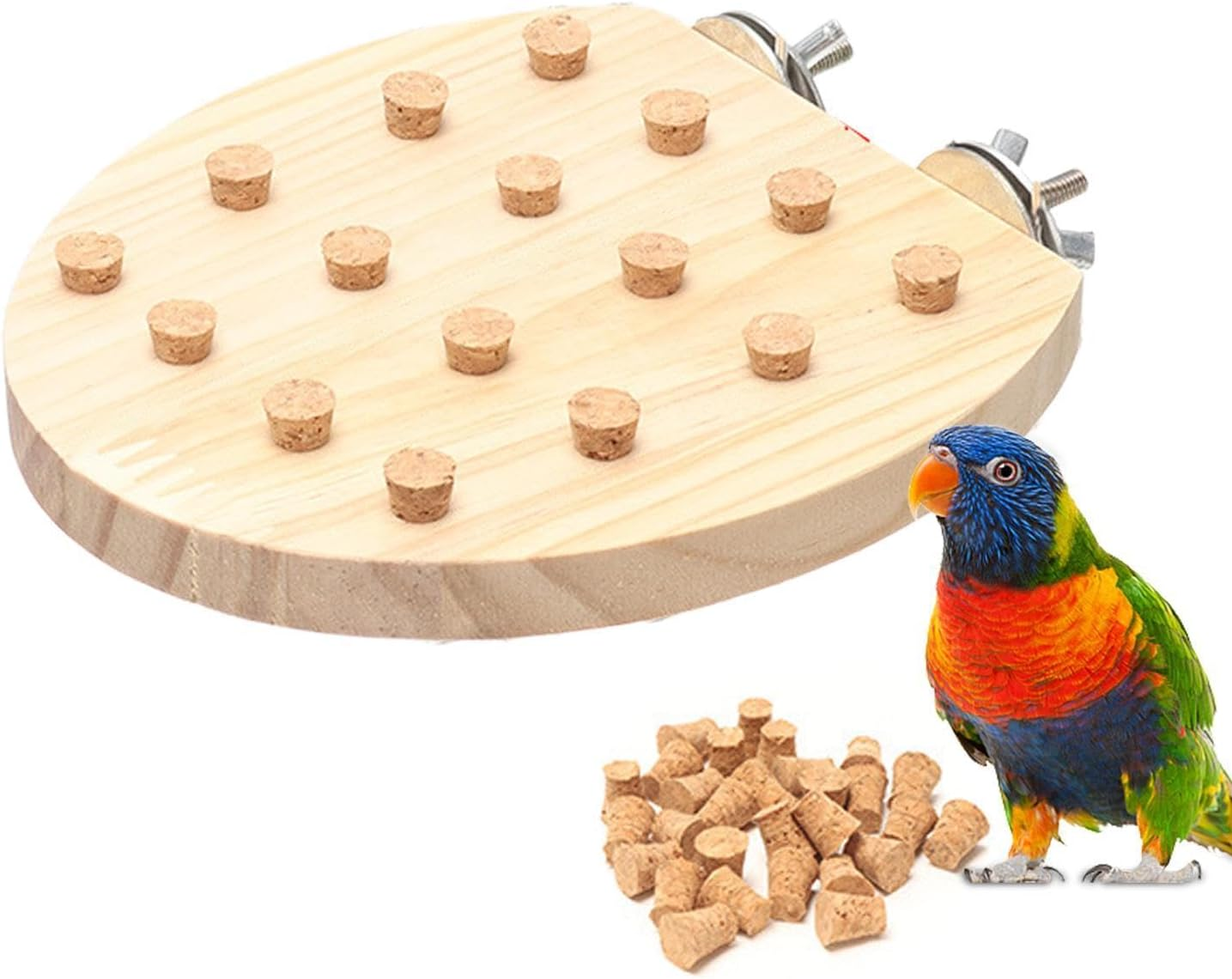 Parrot Toys for Large Birds | Chew Block Wear-Resistant Parrot Puzzle Toys - Compact Wooden Board Bird Playground for Anchovies Parakeets - Rectangular Large image number 6