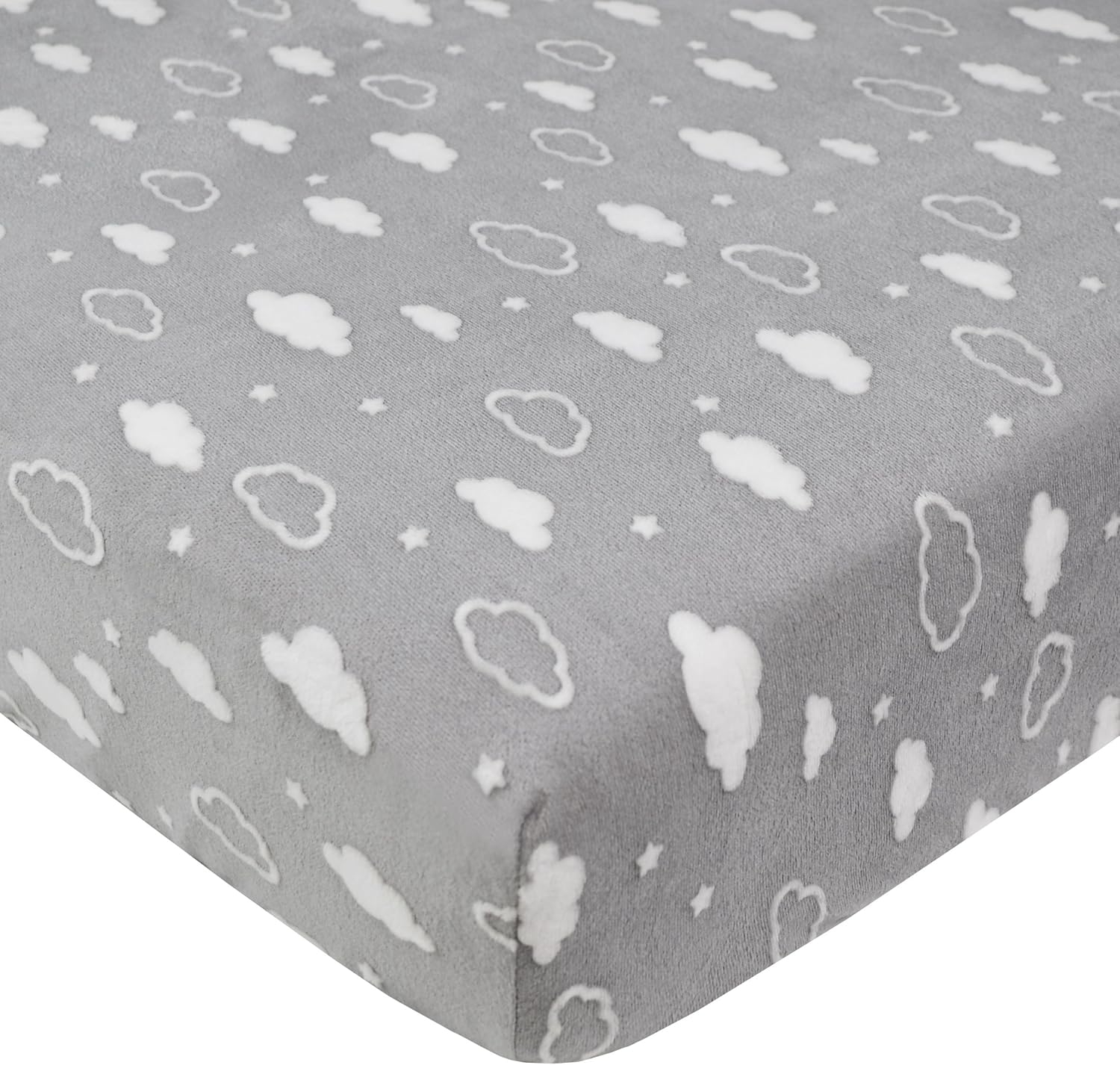 TL Care Heavenly Soft Chenille Crib Sheet, Navy, 28" X 52"