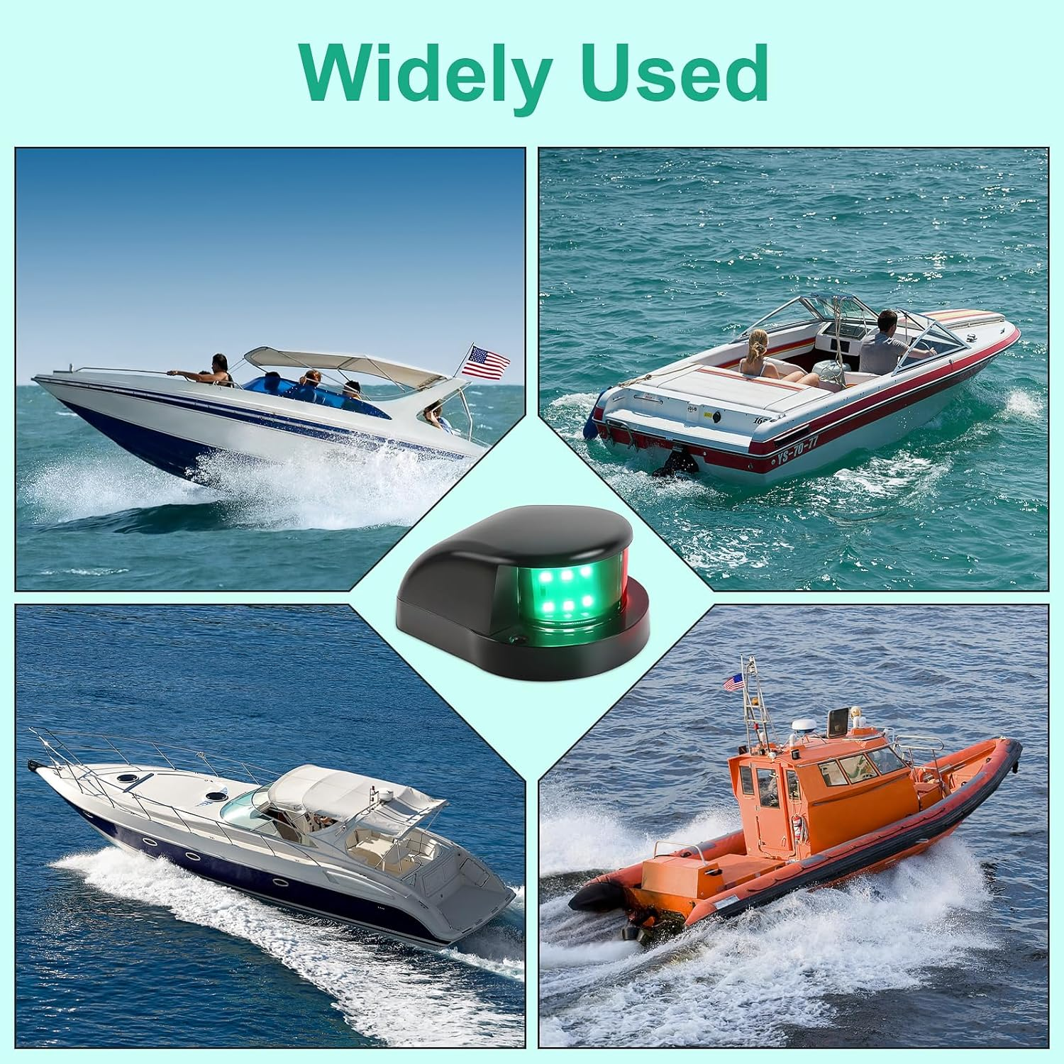 USCG Certified LED Boat Navigation Lights - Red Green Bi-Color Bow Lights, 2 Nautical Mile Visibility, Waterproof Marine Lights for Pontoon, Jon, Bass, Skiff Boats (Black) image number 6