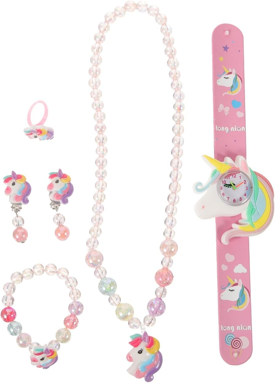 Unicorn Silicone Jewelry Set for Girls Including Bracelet Necklace and Earrings Assorted Color Soft Comfortable Accessories Present Box image number 5