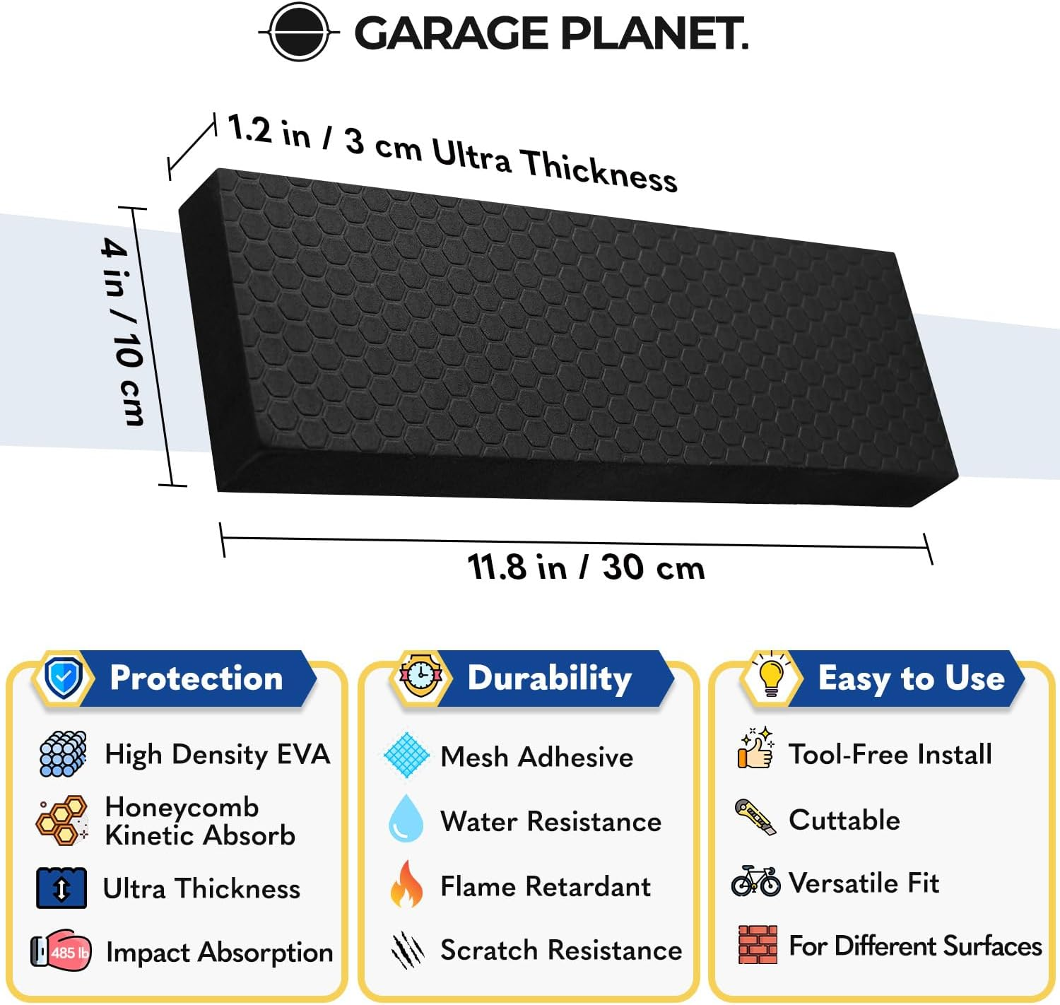 Garage Planet WP01 Garage Wall Protector Car Door Protector, Tool-Free, Designed in Australia (2-Pack) image number 6