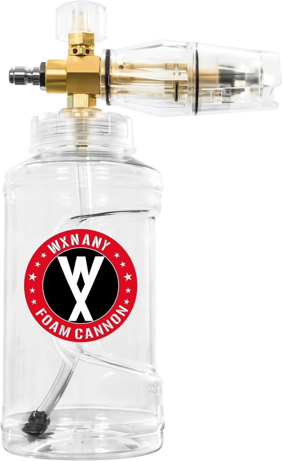 Foam Cannon for Pressure Washer with 1/4 Inch Quick Connect Adjustable Nozzle Multifunctional Clean Accessories for Home Car Motorcycle Bike Transparent Sprayer Cannister 1L Bottle image number 1