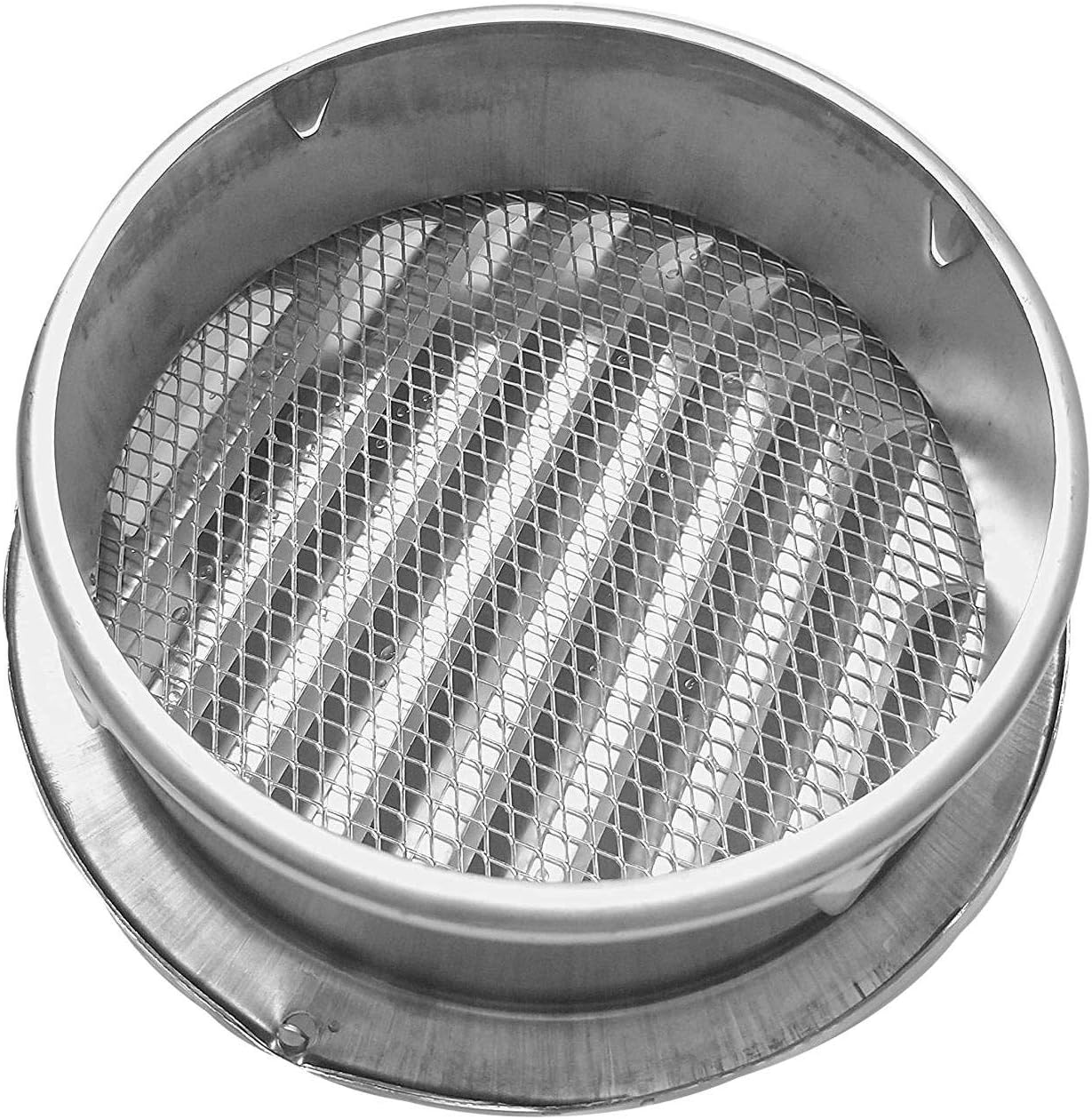 6 Inch Louvered Grille Cover Vent Hood Wall Air Vents with Built-In Fly Screen Mesh - 304 Stainless Steel Ventilation Outlet image number 5