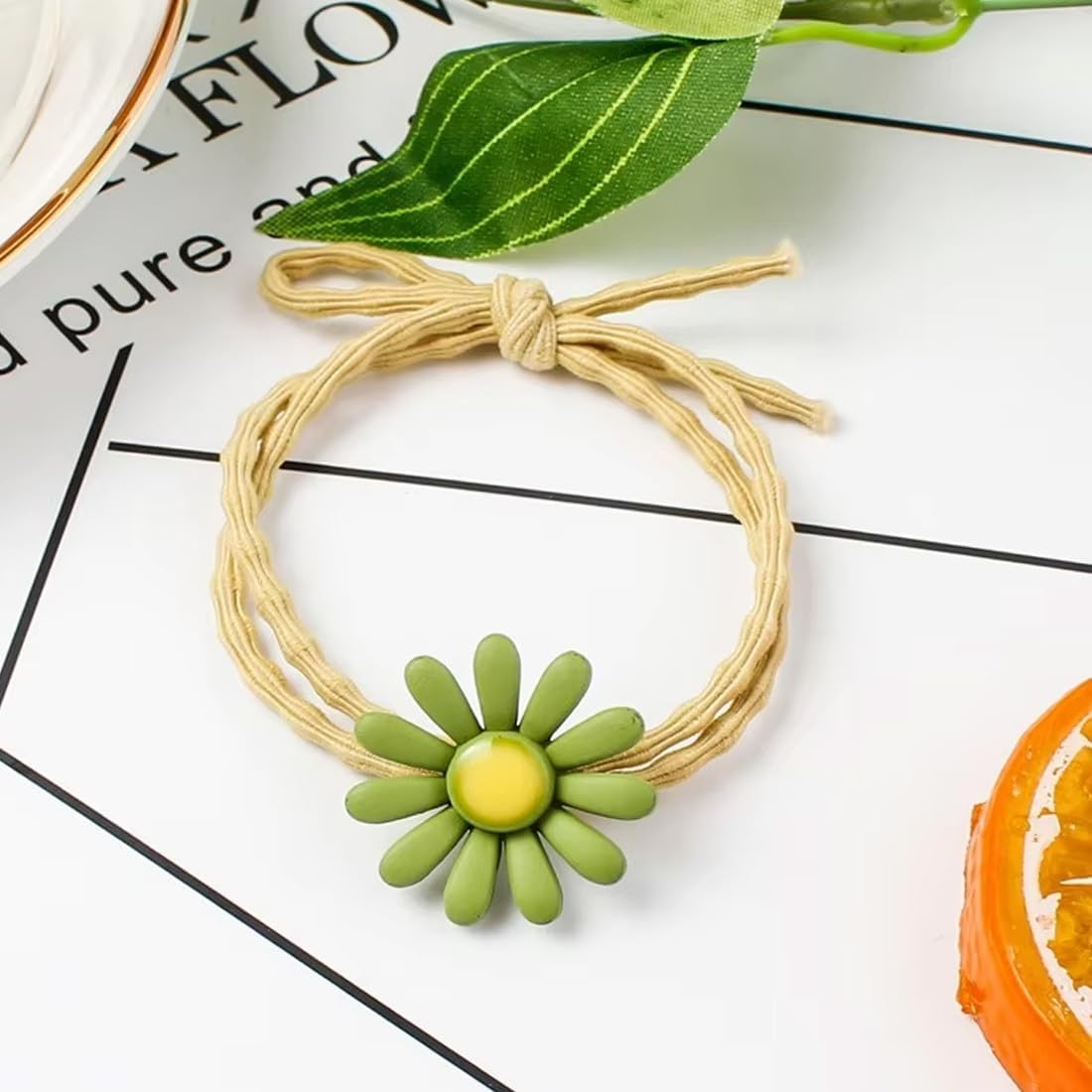 XYTAHDM Pack of 40 Women'S Hair Bobbles, Daisy Hair Bobbles Girls, Elastic Hair Bands, Ponytail, Hair Bobbles Small, Hair Scrunchie Spiral, Thin Hair Bands (Random Colour) image number 4