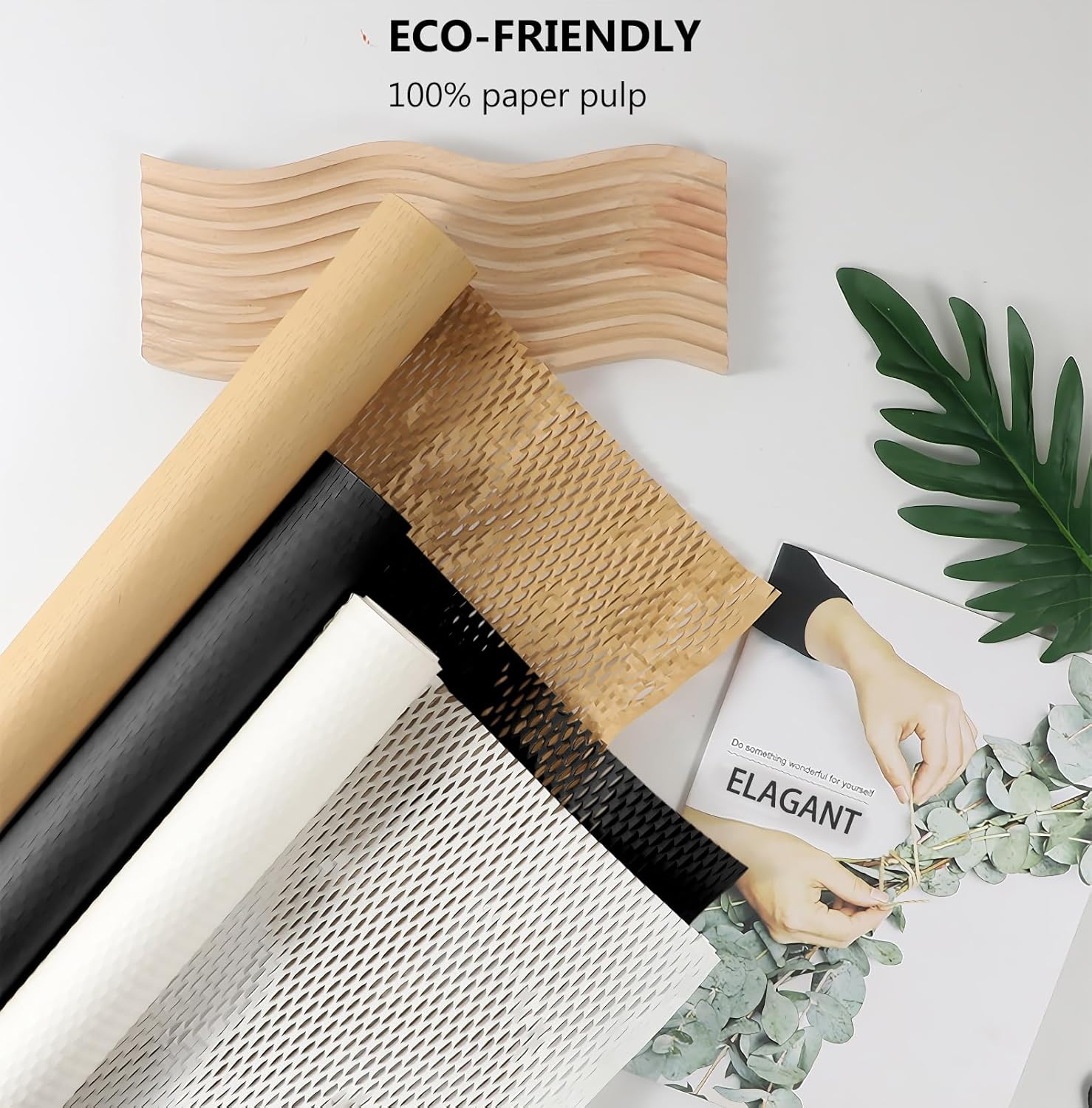 RINGSUN Honeycomb Bubble Wrap Roll, 30 * 1000Cm Cushion Packing Wrap for Secure Moving Shipping, Recyclable Paper Bubble Wrap Perfect for Fragile Protection image number 2