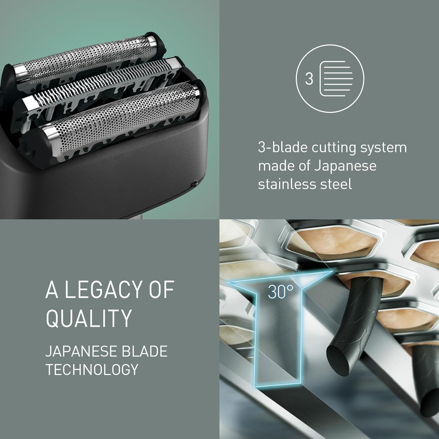 Panasonic Series 300 Wet & Dry 3-Blade Electric Shaver for Men, Stainless Steel Blades, Ergonomic Handle with USB-C Charging, Black (ES-RM3B-K541) - Blue image number 3