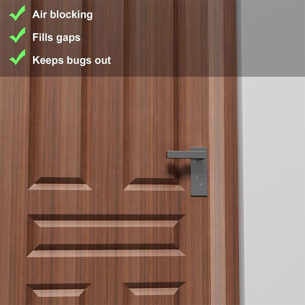 6M T-Shaped Weather Stripping Door Seal,Clear Silicone Weather Stripping Door Seal Strip Double-Sided Self Adhesive Seal Strip for Side of Door Frame, Window, Shower Glass, Strong Adhesive image number 4