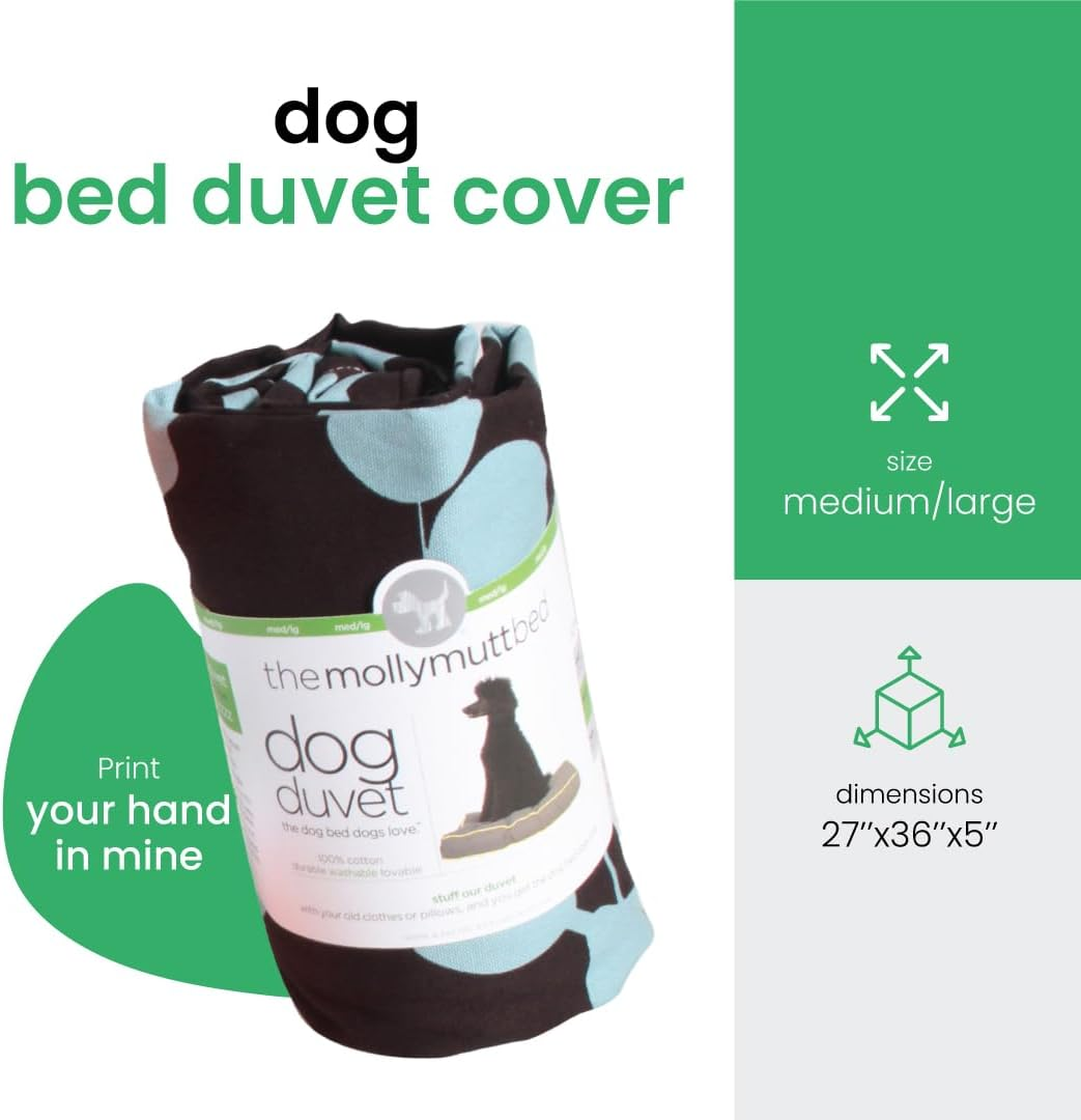Molly Mutt Medium to Large Dog Bed Cover - Your Hand in Mine Print - Measures 27&rdquo;X36&rdquo;X5&rsquo;&rsquo; - 100% Cotton - Durable - Breathable - Sustainable - Machine Washable Dog Bed Cover image number 4