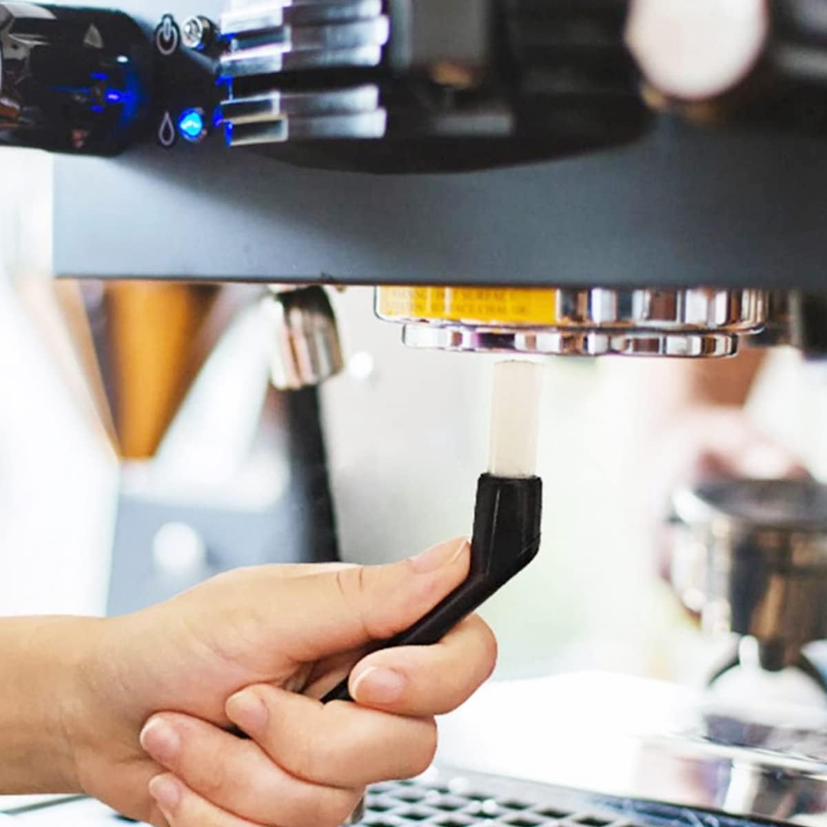 Folmywy Coffee Machine Cleaning Brush 15Cm Professional Espresso Cleaner Black Short Handle Nylon Barista Tool for Group Heads Scoop Tamper Portafilter Shower Screen image number 5