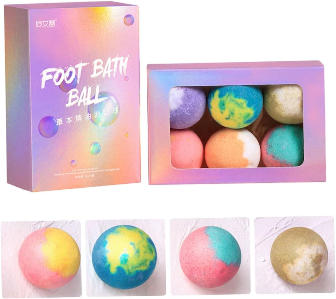 SOESFOUFU Foot Bath Essential Oil Balls 6 Pack Quick Acting Soothe Tired Feet Promote Circulation For image number 5