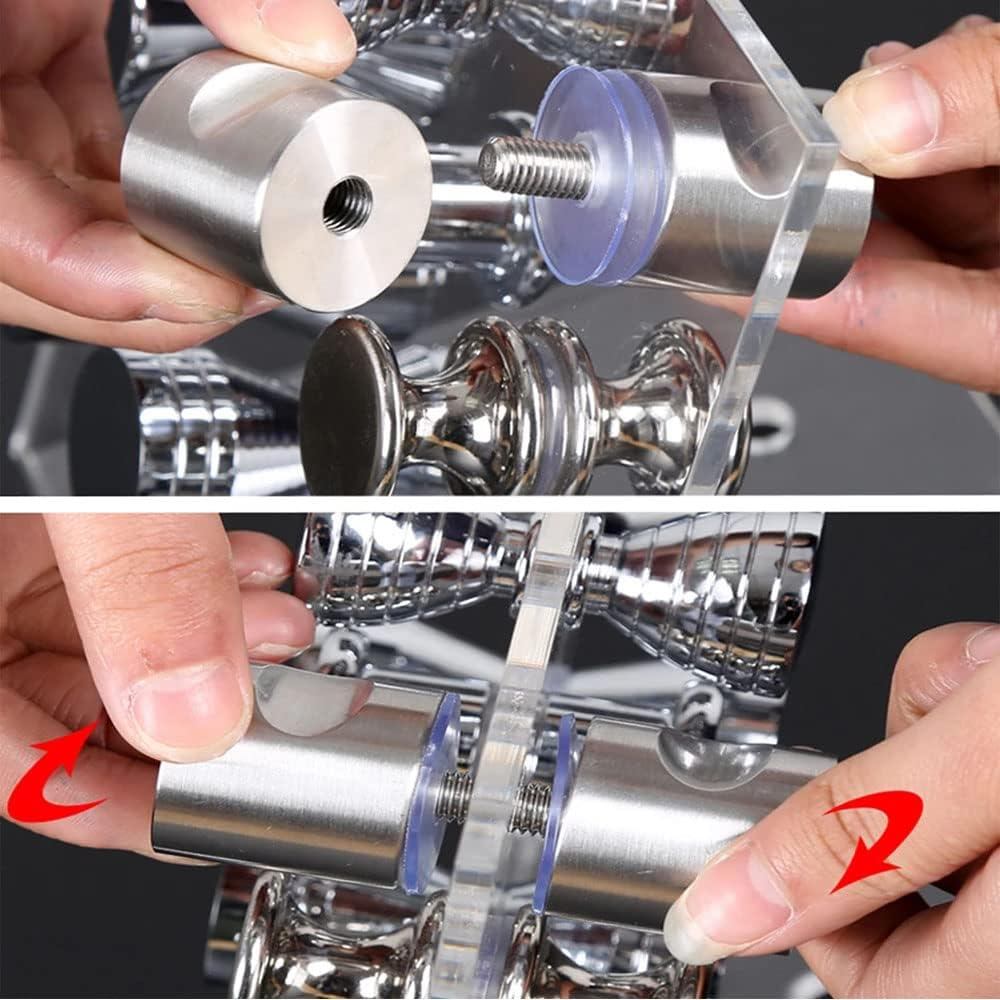 BIGTEDDY Back-To-Back Glass Door Knob Puller Push Handle Bathroom Shower Stainless Steel image number 2