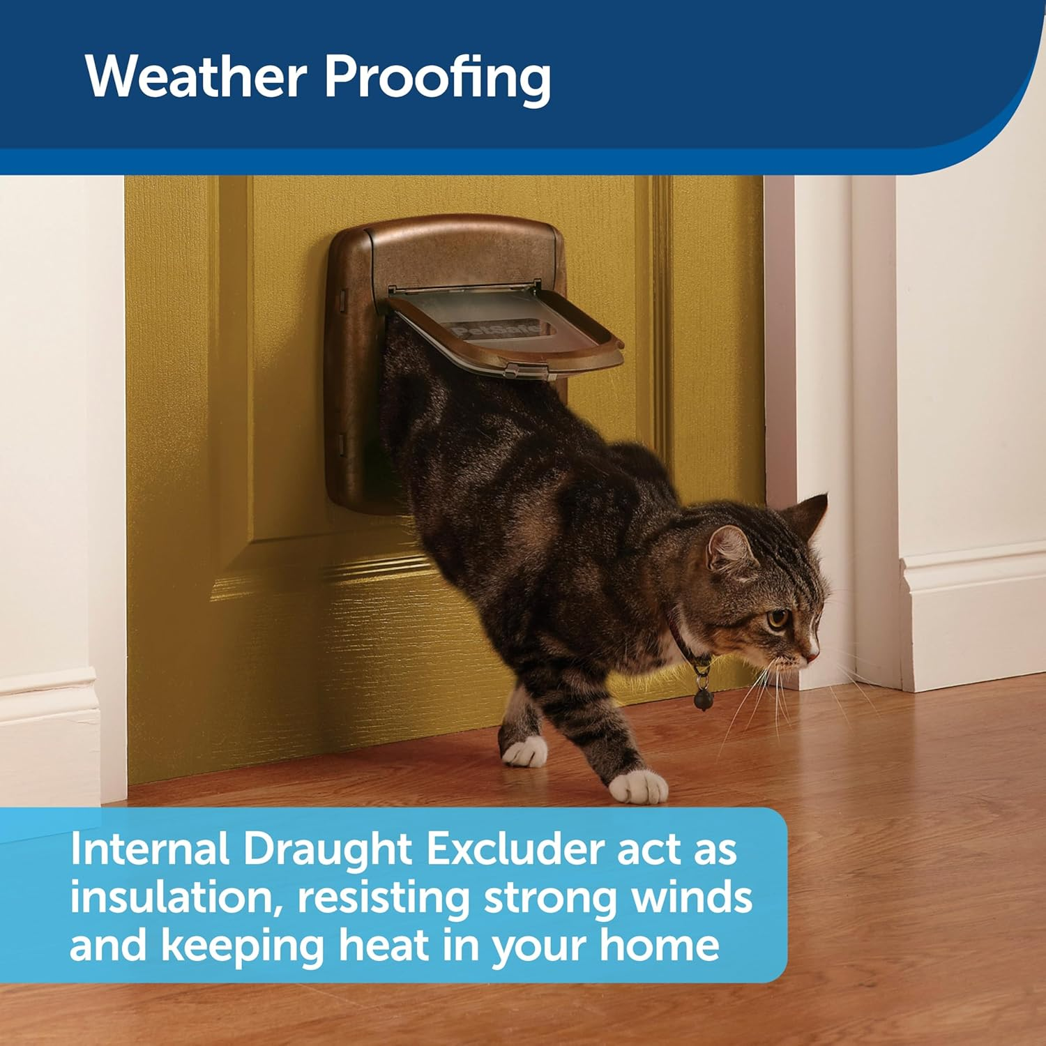 Petsafe Staywell, Deluxe Magnetic Cat Flap, Wood Grain, Selective Entry, 4 Way Locking image number 1