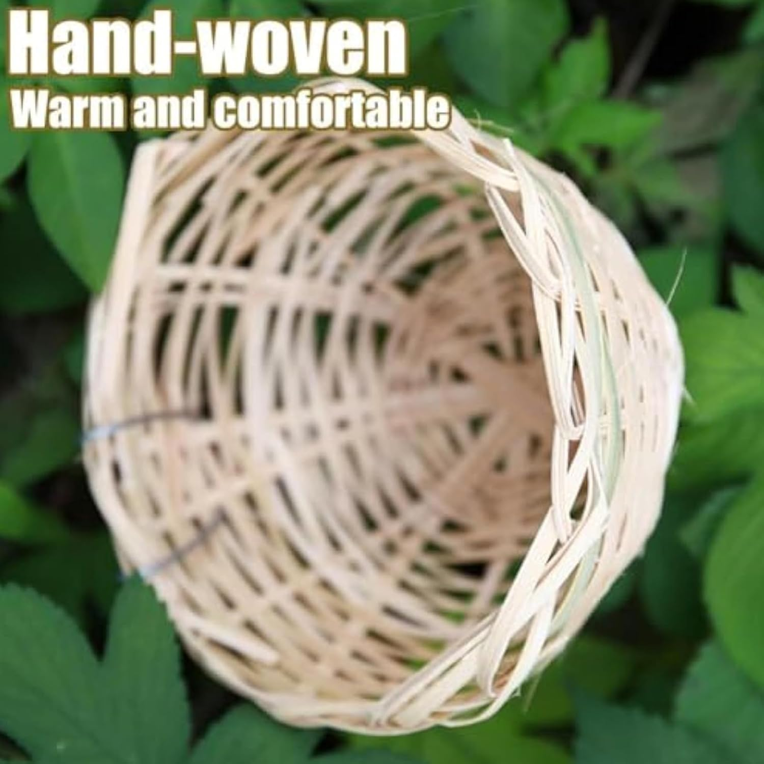 Bird Nesting Box | Natural Hand Woven Finch Nest,Pet Accessories for Tree Breeding Winter Laying Aviary Nature Outdoor Indoor Garden Yard View image number 6