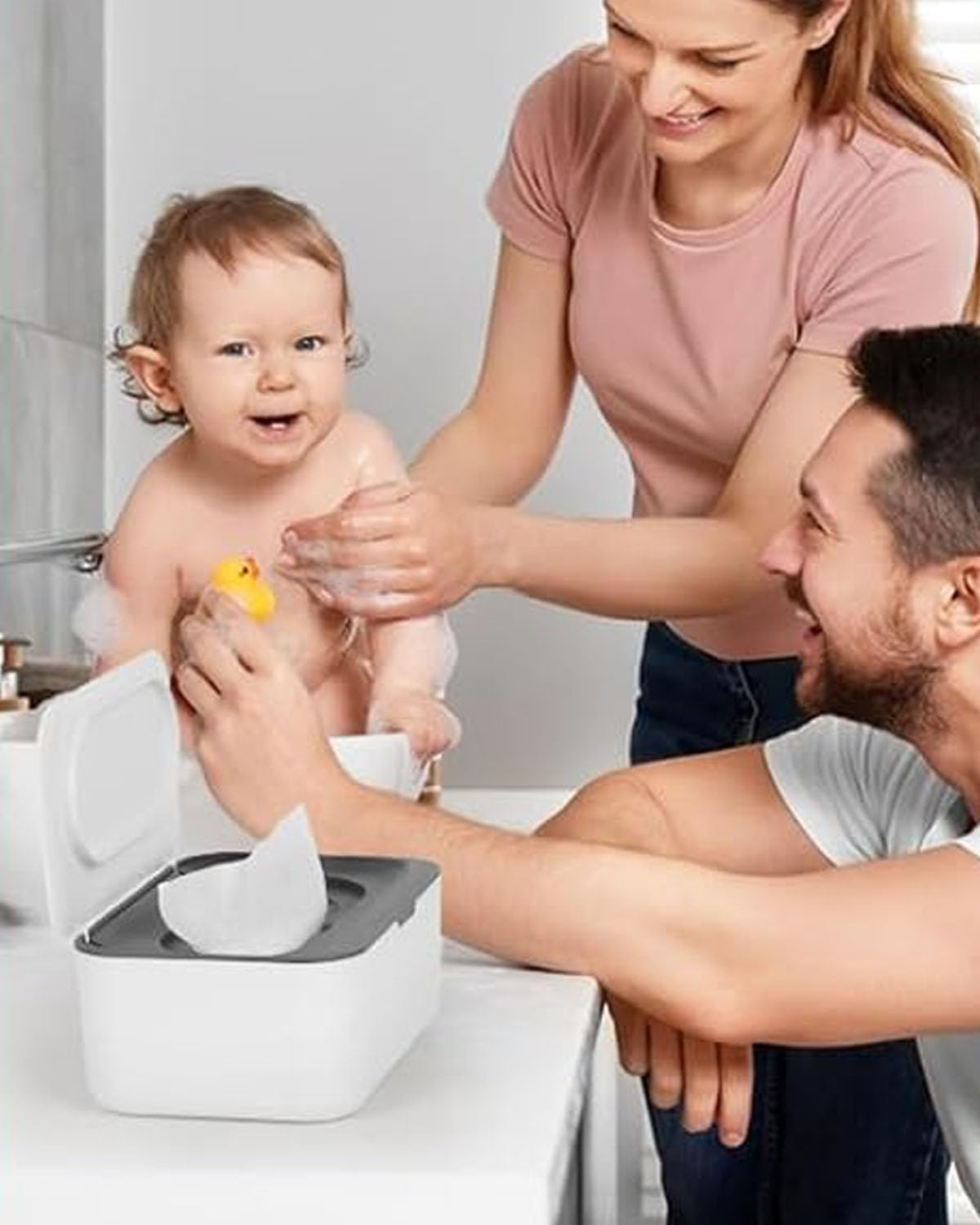 Wipes Dispenser, Wipes Case for Adult, Refillable Wipe Container, Easy Open and Close（Ash Gray） image number 6