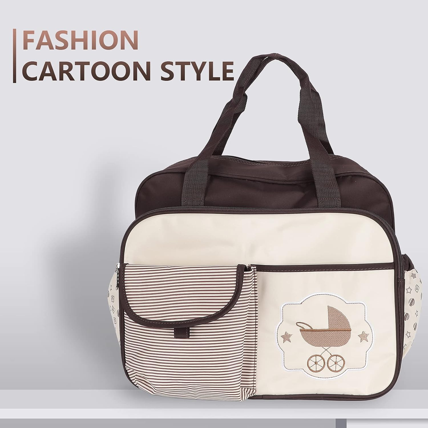 Maternity Nappy Bag, Large Tote Bag Milk Bottle Diaper Bag Travel Bag Overnight Bag for Airplanes for Hospital for Travel image number 4