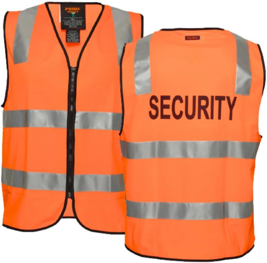 Prime Mover Unisex Security Day Night Safety Vest with Tape, Yellow, 4X-Large