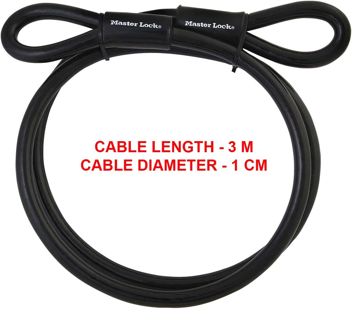 Master Lock 49EURD Double Loop Steel Cable for Bike Lock and Other, 3 M