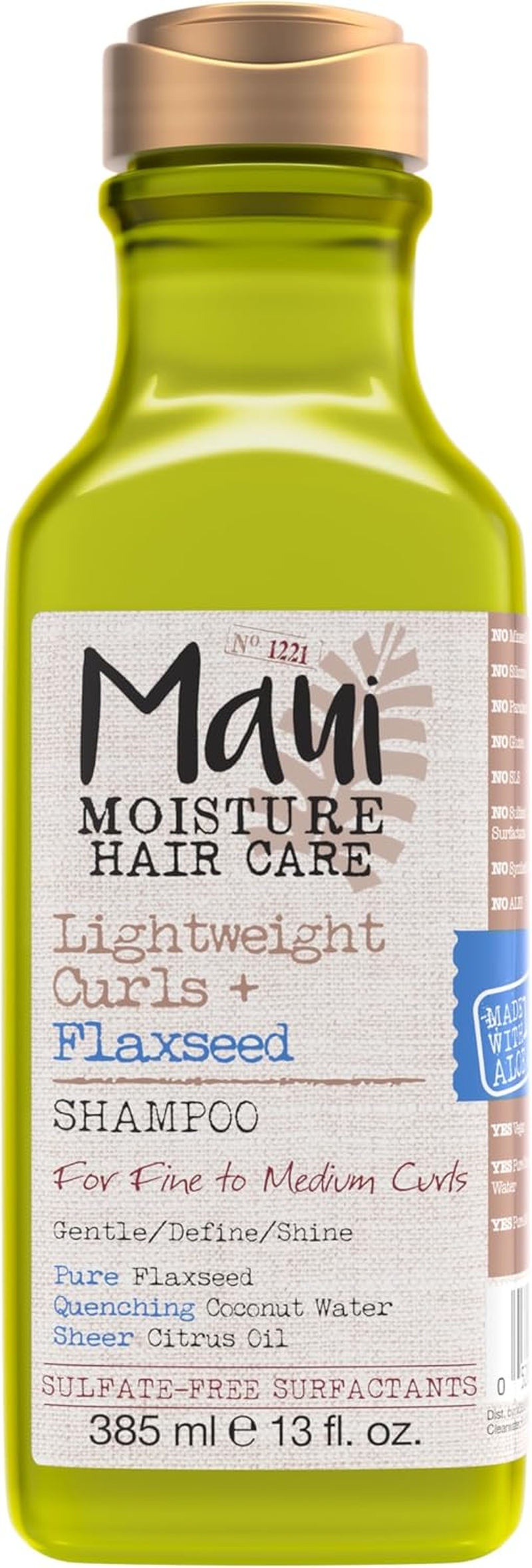Maui Moisture Lightweight Curls + Citrus Fragranced Flaxseed Shampoo for Curly & Wavy Hair 385Ml image number 5