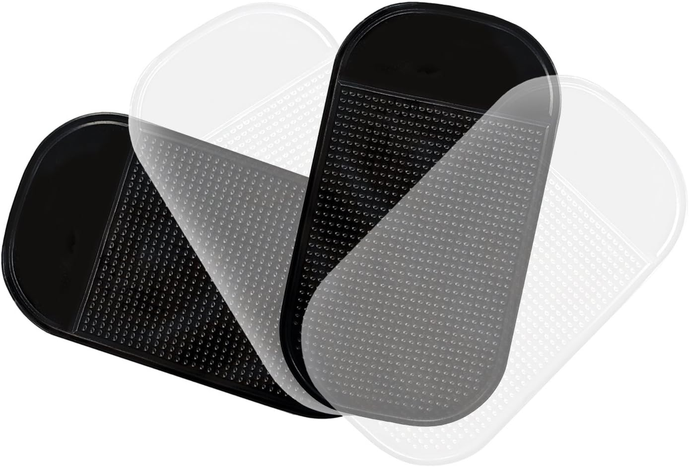 4 X Lilware Antislip Sticky Mat for Car Dashboard or Any Other Surface. 4 X Black Washable Silicone Gel Pad for Miscellaneous Equipment - Phones, Cameras, Game Accessories and Other Small Items. Black