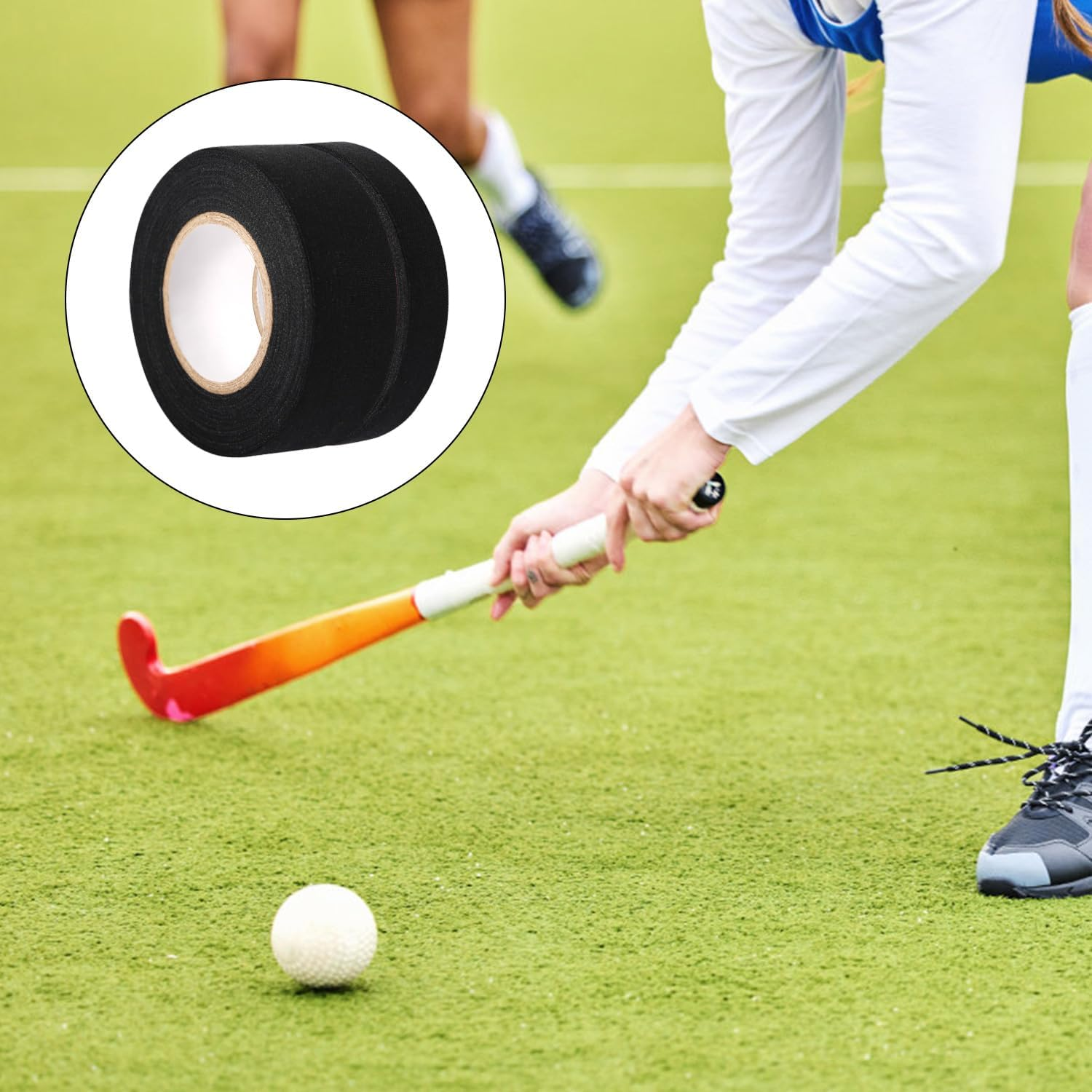 12Pcs Lacrosse Stick Tapes, Cotton Lacrosse Tape 1In and 1/2In Non-Precut Hockey Stick Grip Tapes Sweat-Absorbent Lacrosse Stick Grip Tape for Lacrosse Golf Baseball Bats image number 3