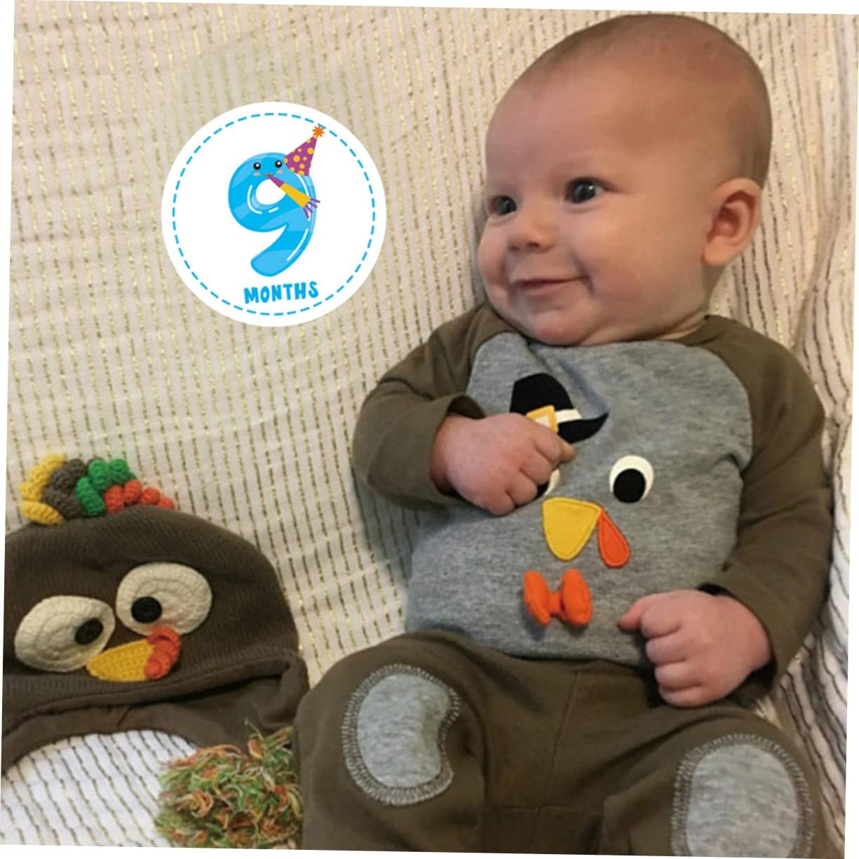 TEHAUX 12Pcs Decorative Milestone Sticker Creative Month Sticker Adorable Monthly Paste Decor for Newborn Boy Girl Belly image number 2