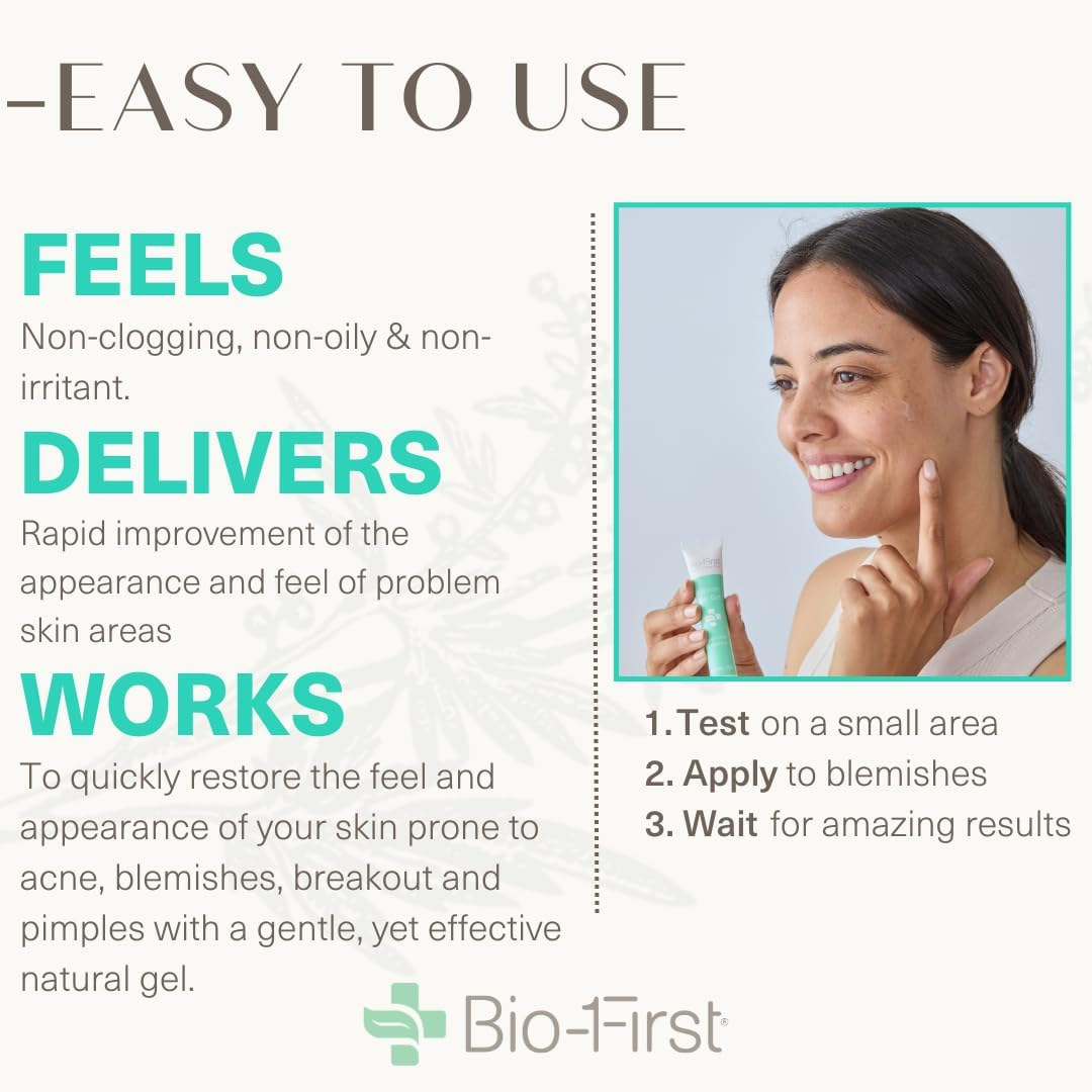 Bio-First Blemish Ban Gel - Ultimate Skin Care for Blemishes with Aloe Vera & Tea Tree for Healthy Skin - Blemish Gel with Fast Acting Results for Redness & Blemishes image number 2