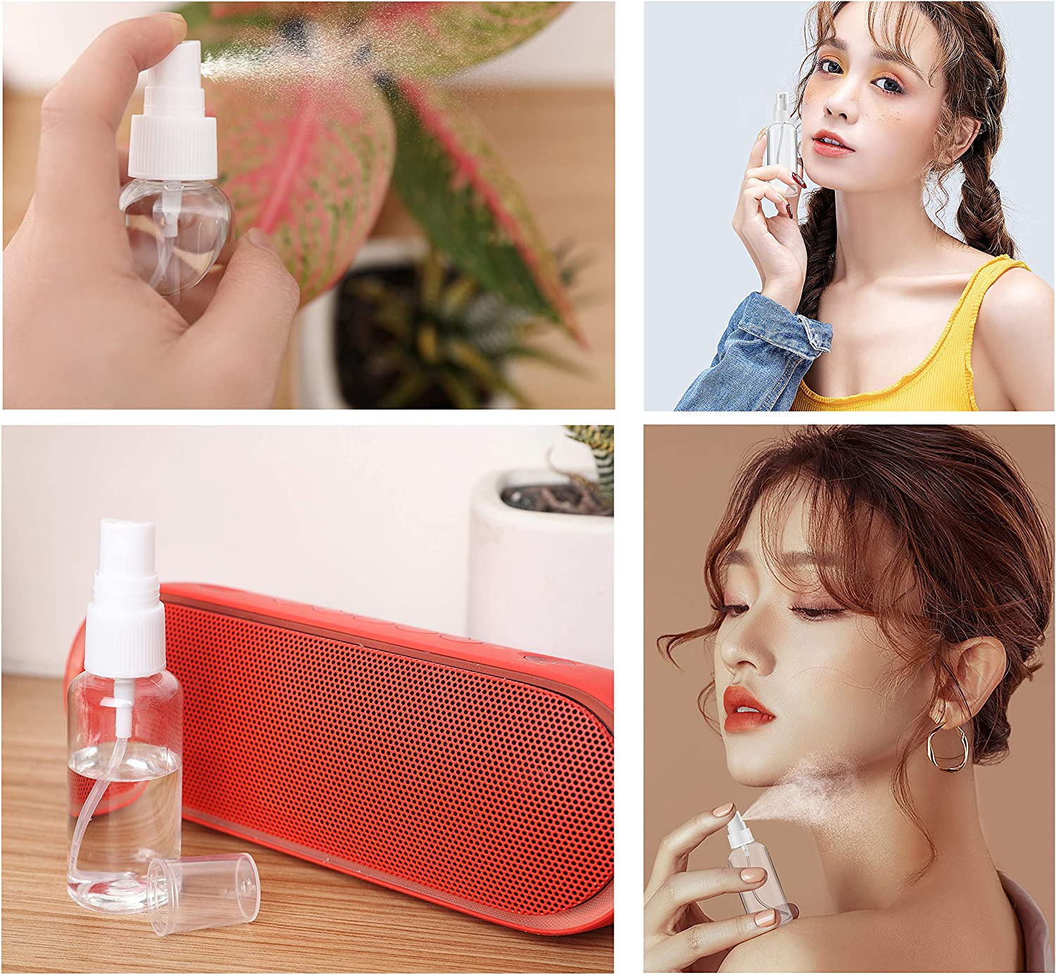 Portable Mini Spray Bottles 4 Pack,Small Refillable Liquid Containers,Refillable Spritzer for Travel, Cleaning, Gardening, Skin Care Atomizer image number 5