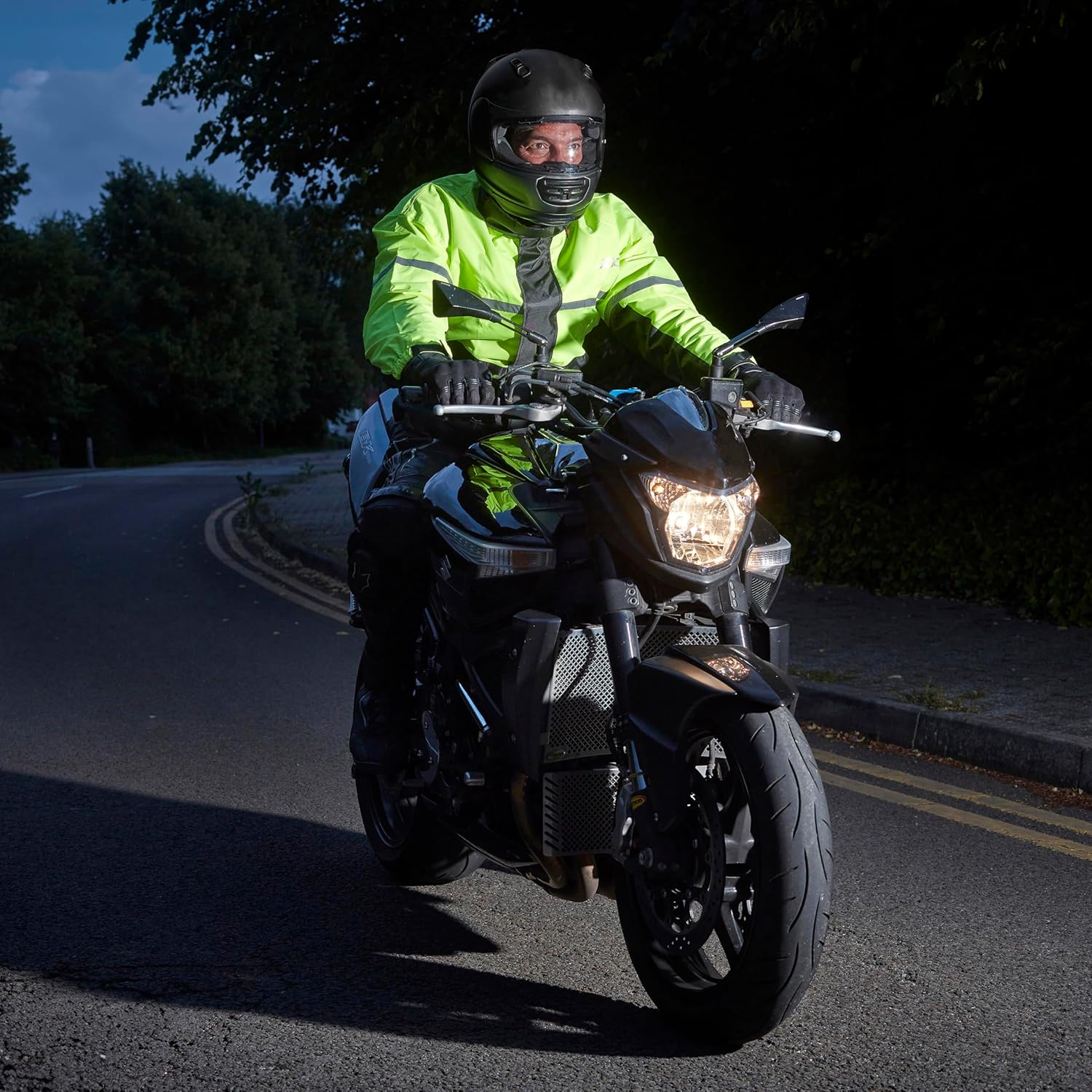 JDC Motorcycle Waterproof Rain over Jacket Hi-Vis - SHIELD image number 3