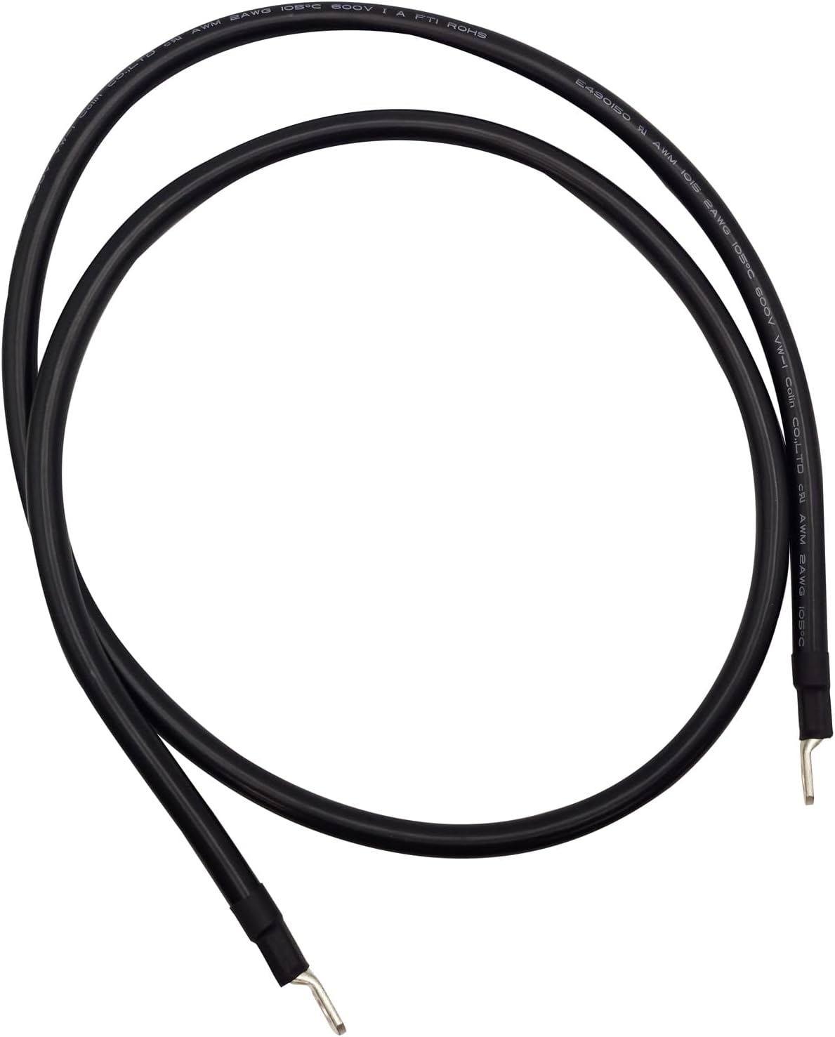 1.5M 1AWG Connector Cable Power Wire Black M8 Lug on Both Ends Superior Corrosion Resistance Inverter Car RV Marine