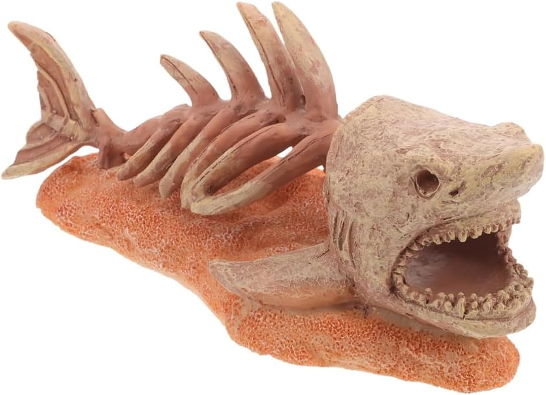 AIMALL Simulation Dinosaur Skull Resin Ornament for Aquarium Fish Tank 3D Rockery Escape Cave Aquatic Landscape Decor Beige Fossil Skull 6.68X3.14X3.14In image number 5