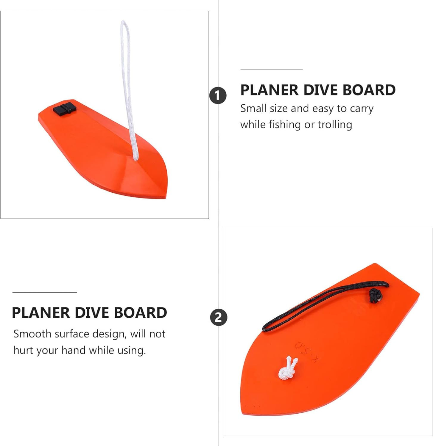 Sosoport 2Pcs Deep Sea Fishing Dive Board Planer Trolling Board Wobbling Bait Movement image number 1