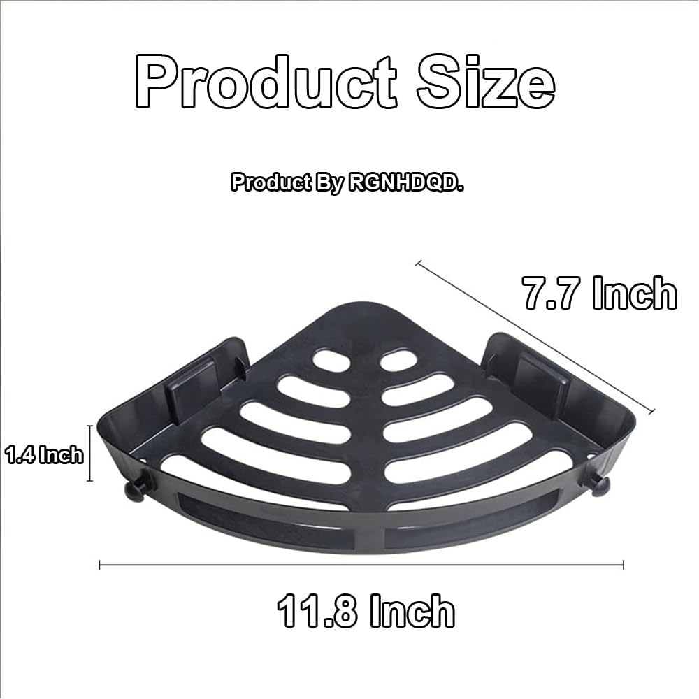 3-Piece Bathroom Shelves Storage Rack Shelf ABS Triangle Shower Caddy &ndash; Heavy Duty, Detachable with 2 Hooks &ndash; Bathroom Shelf for Shower Organization, Holds Shampoo, Conditioner, Razors, Soap image number 4