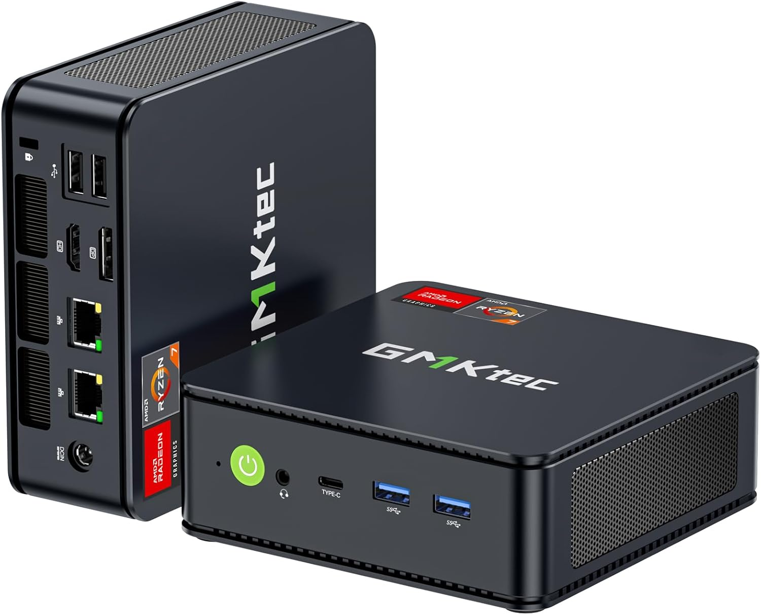 Gmktec Gaming Mini PC Ryzen 7 7730U (Upgraded 6800H), 16GB DDR4 512GB SSD Dual NIC LAN 2.5Gbe Desktop Computers, Triple 4K Display, Wifi 6E, USB-C, BT 5.2, DP, HDMI 2.0 M5 Ultra image number 3